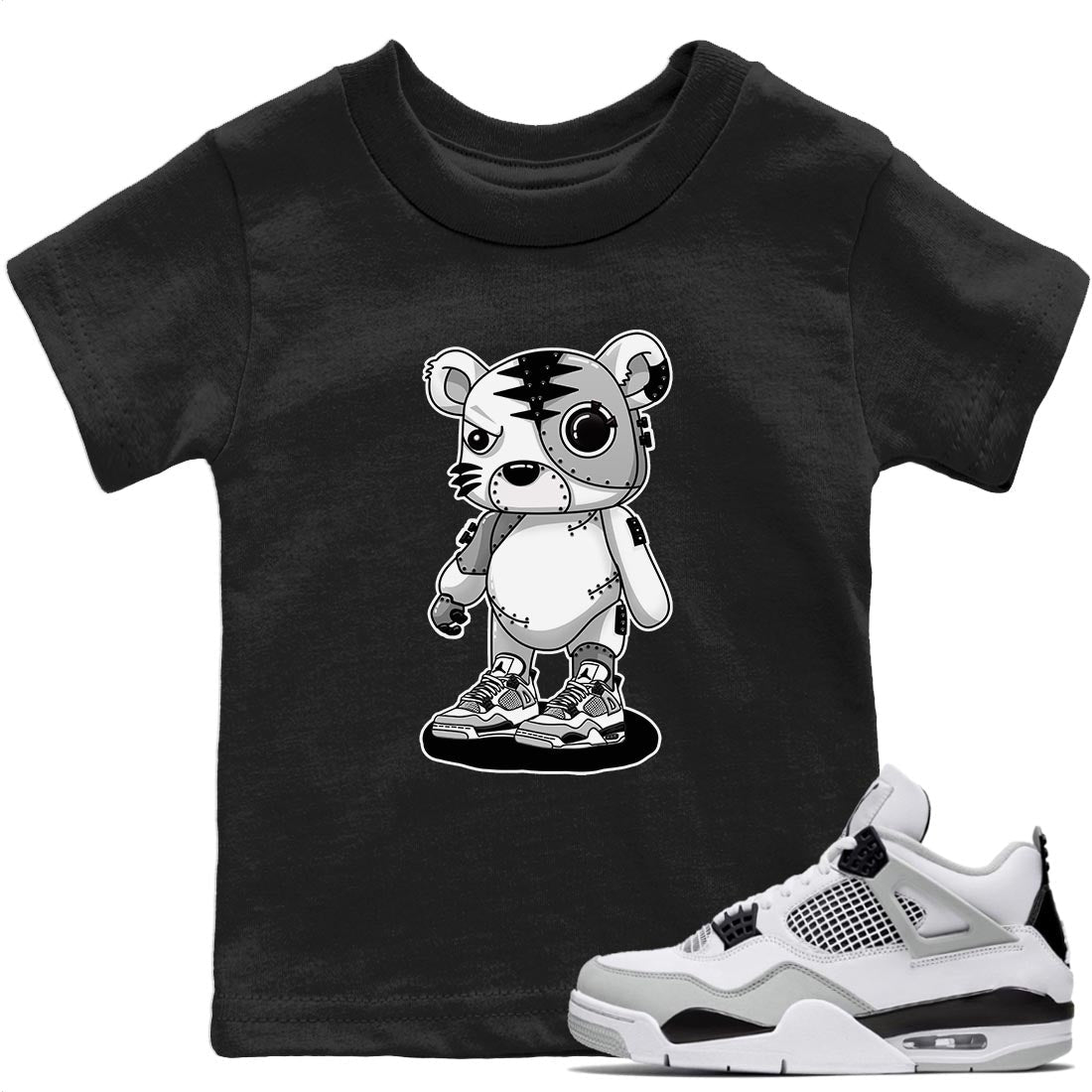 Jordan 4 Military Black Sneaker Match Tees Cyborg Tiger Sneaker Tees Jordan 4 Military Black Sneaker Release Tees Kids Shirts