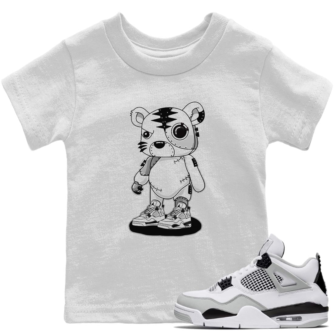 Jordan 4 Military Black Sneaker Match Tees Cyborg Tiger Sneaker Tees Jordan 4 Military Black Sneaker Release Tees Kids Shirts