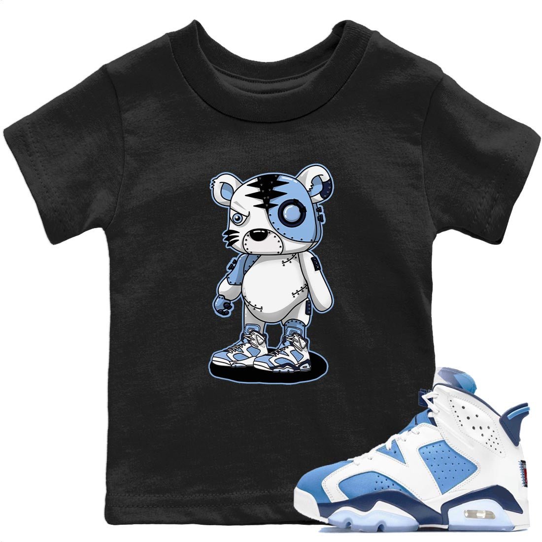 Jordan 6 UNC Sneaker Match Tees Cyborg Tiger Sneaker Tees Jordan 6 UNC Sneaker Release Tees Kids Shirts