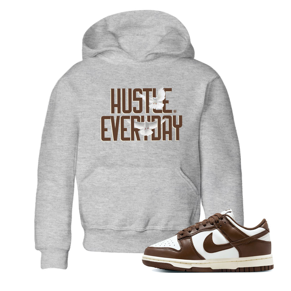 Dunk Low WMNS Cacao Wow sneaker shirt to match jordans Daily Hustle sneaker tees Dunk Cacao Wow SNRT Sneaker Release Tees Baby Toddler Heather Grey 1 T-Shirt