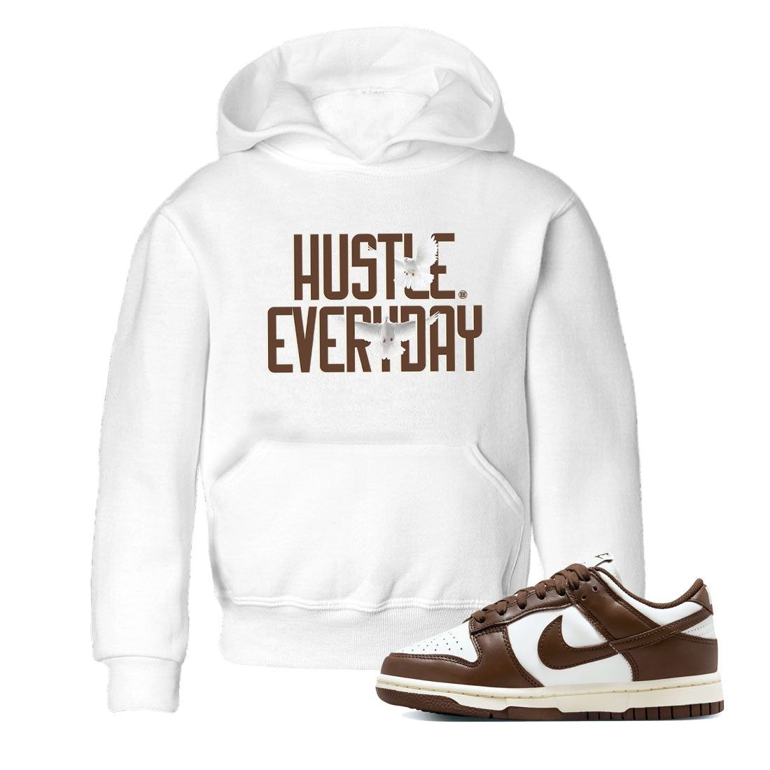 Dunk Low WMNS Cacao Wow sneaker shirt to match jordans Daily Hustle sneaker tees Dunk Cacao Wow SNRT Sneaker Release Tees Baby Toddler White 1 T-Shirt