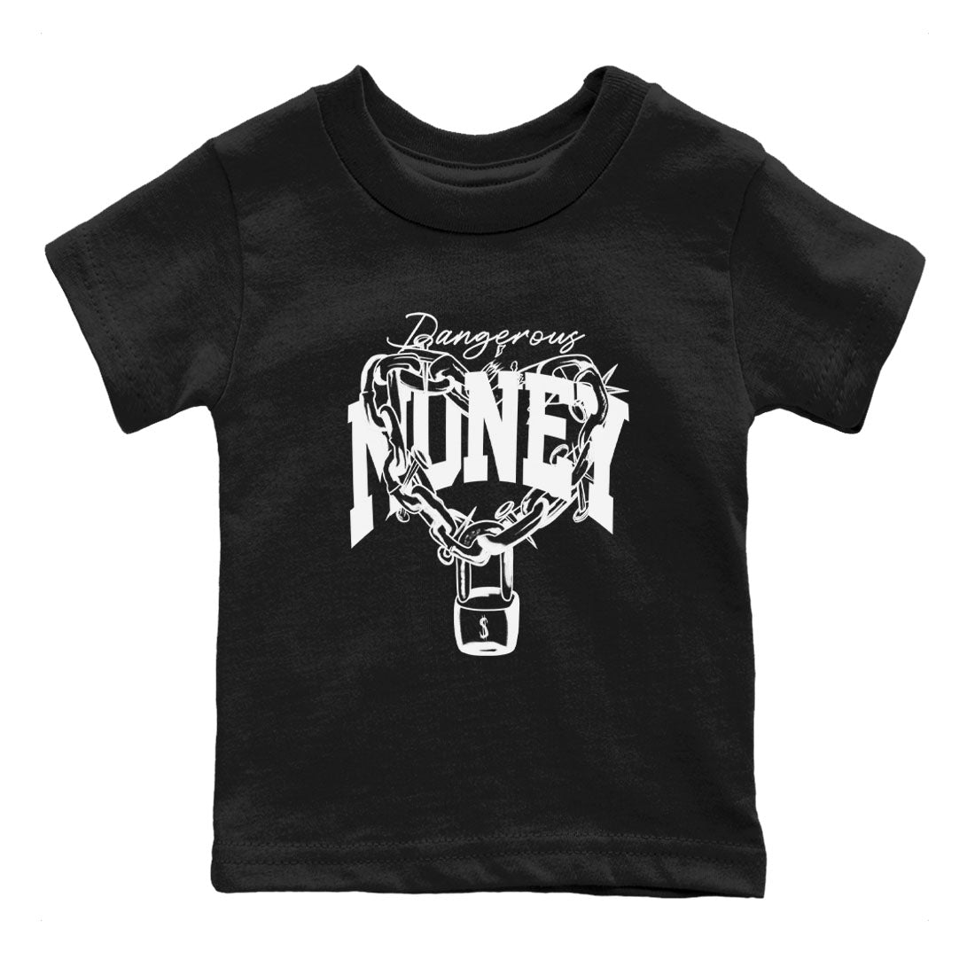 Air Jordan 1 High OG Black White shirt to match jordans Dangerous Money sneaker tees 1s Black White SNRT Sneaker Release Tees Streetwear baby toddler Black 2 cotton Shirt