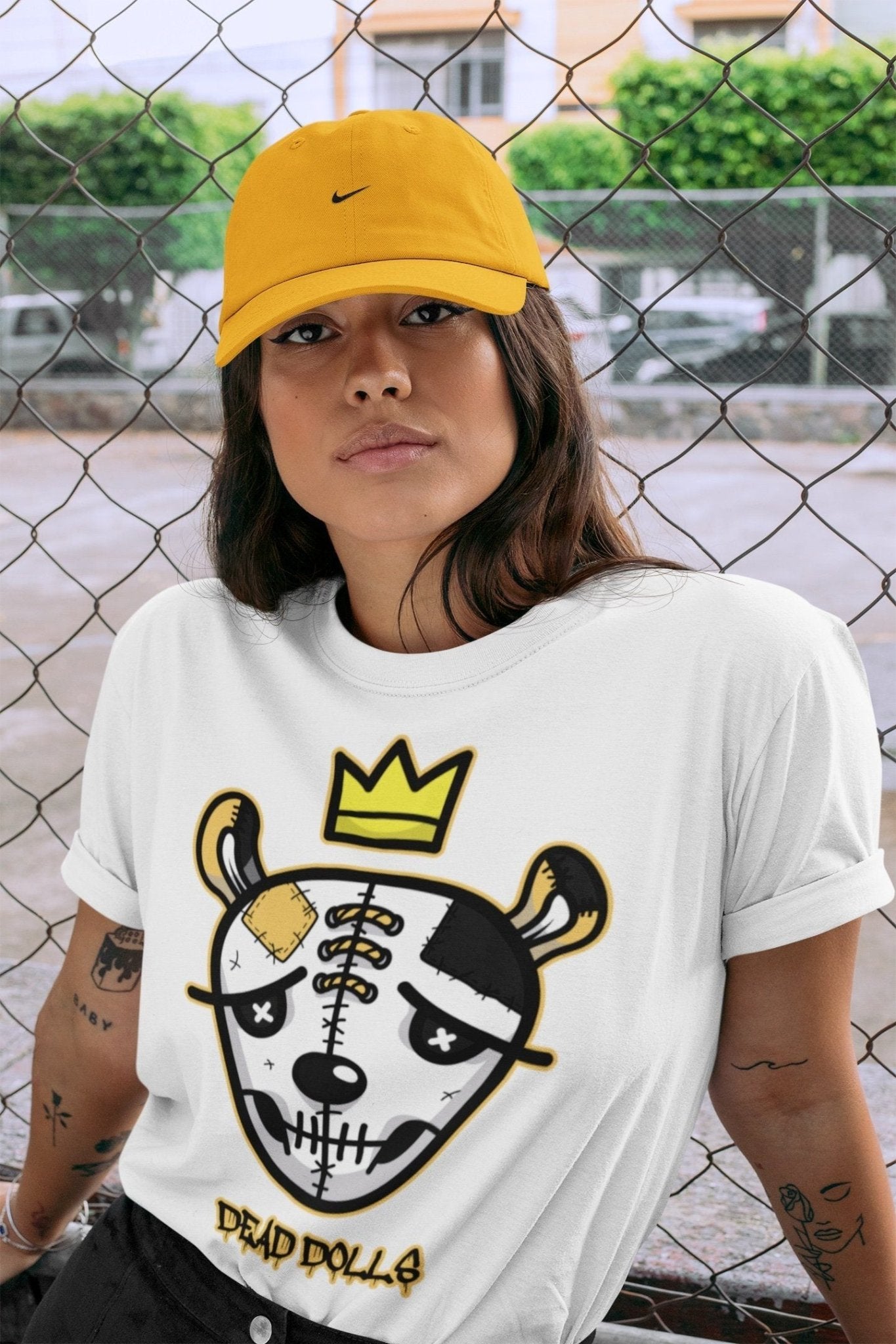 Jordan 1 Pollen Sneaker Match Tees Dead Dolls Face Sneaker Tees Jordan 1 Pollen Sneaker Release Tees Unisex Shirts