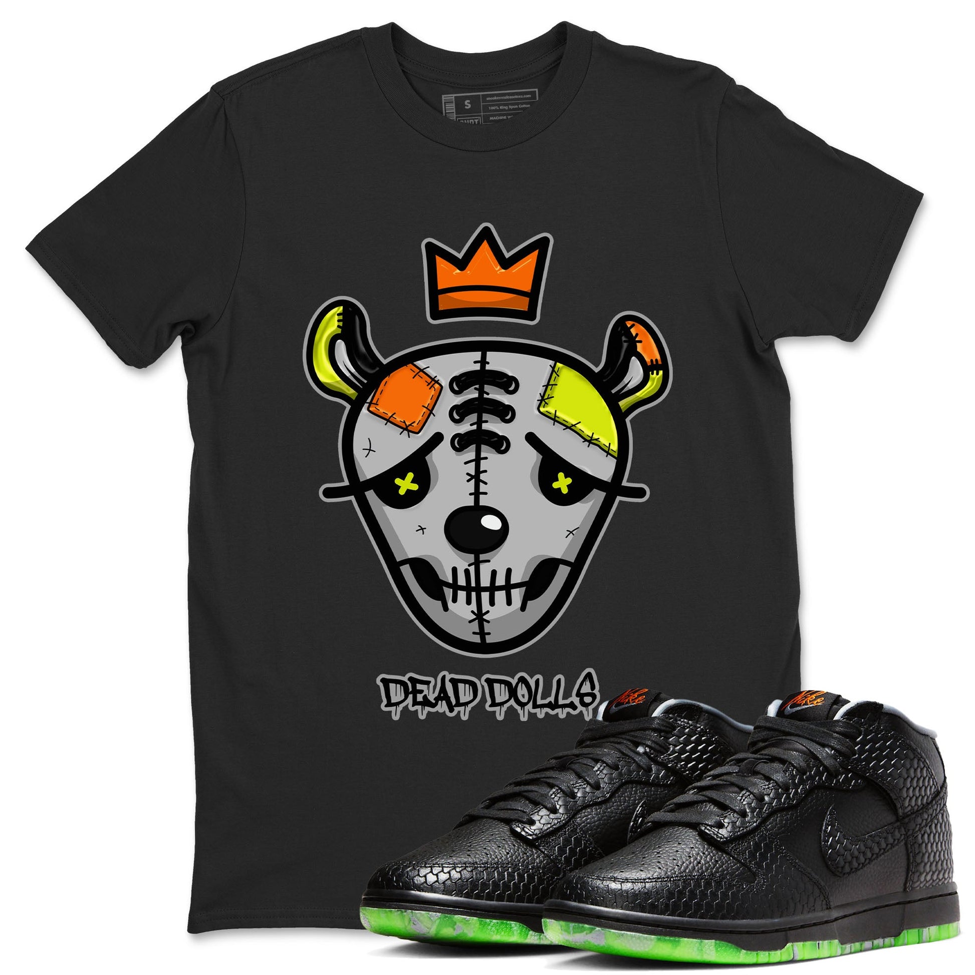 Nike Dunk Mid Premium shirt to match jordans Dead Dolls Face sneaker tees Nike Dunk Mid Halloween SNRT Sneaker Tees Sneaker Matching Clothing Brand Unisex Sneaker Tee Black 1 T-Shirt