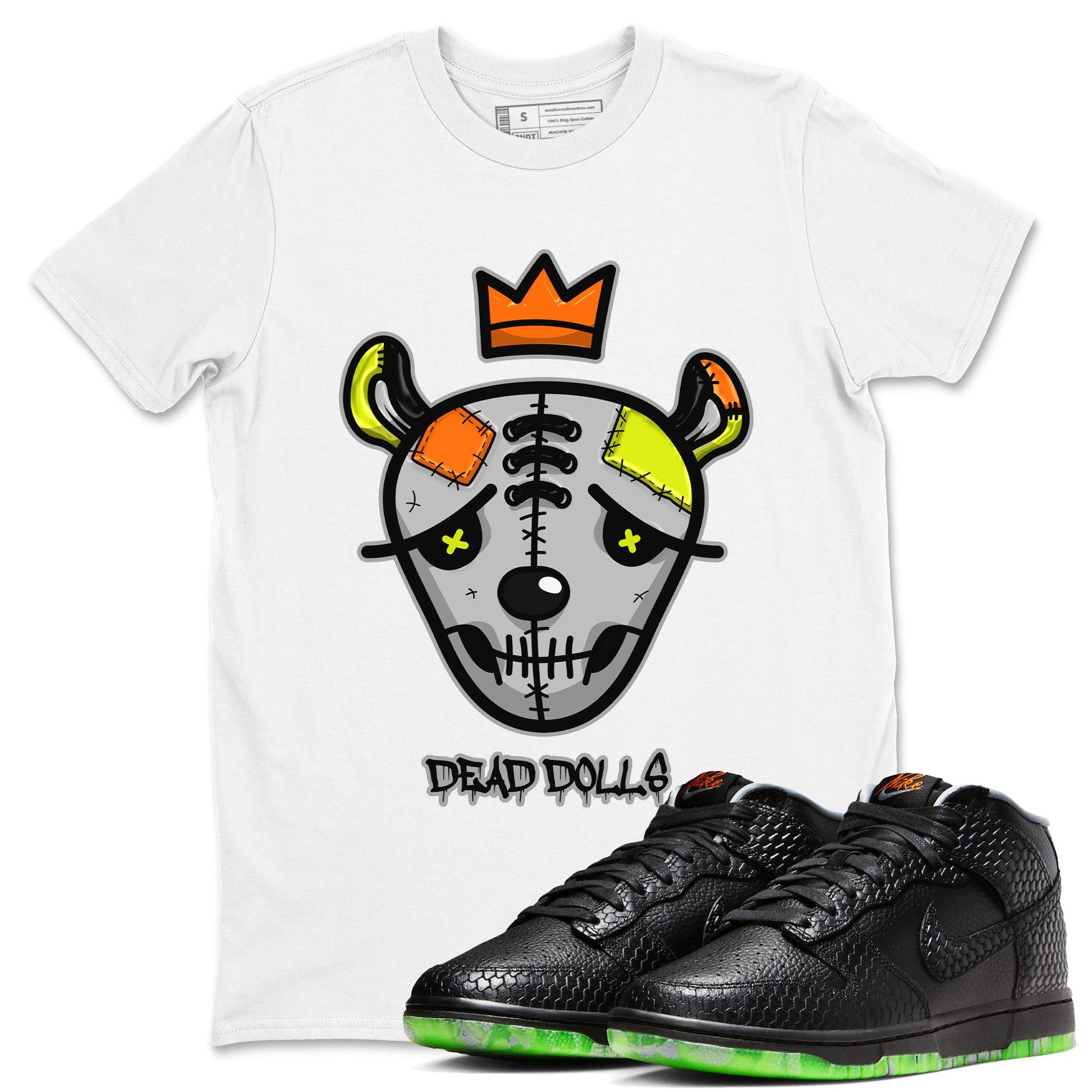 Nike Dunk Mid Premium shirt to match jordans Dead Dolls Face sneaker tees Nike Dunk Mid Halloween SNRT Sneaker Tees Sneaker Matching Clothing Brand Unisex Sneaker Tee White 1 T-Shirt