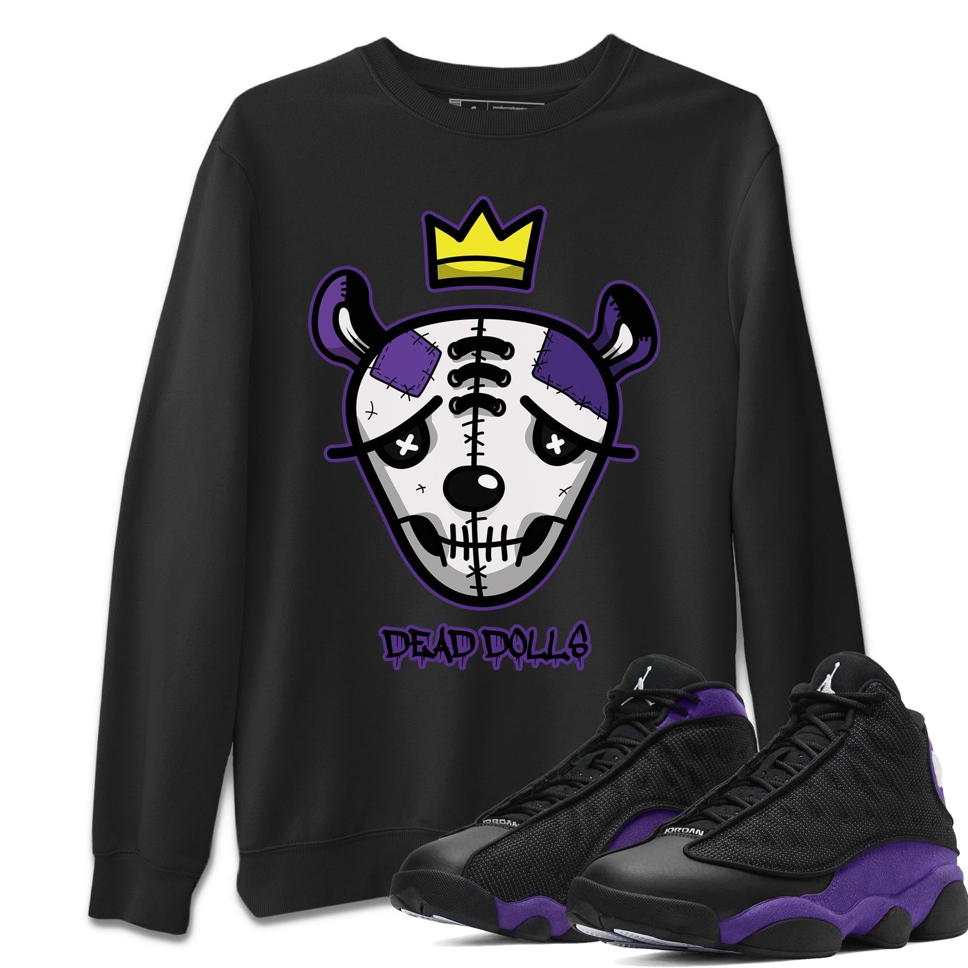 Jordan 13 Court Purple Sneaker Match Tees Dead Dolls Face Sneaker Tees Jordan 13 Court Purple Sneaker Release Tees Unisex Shirts