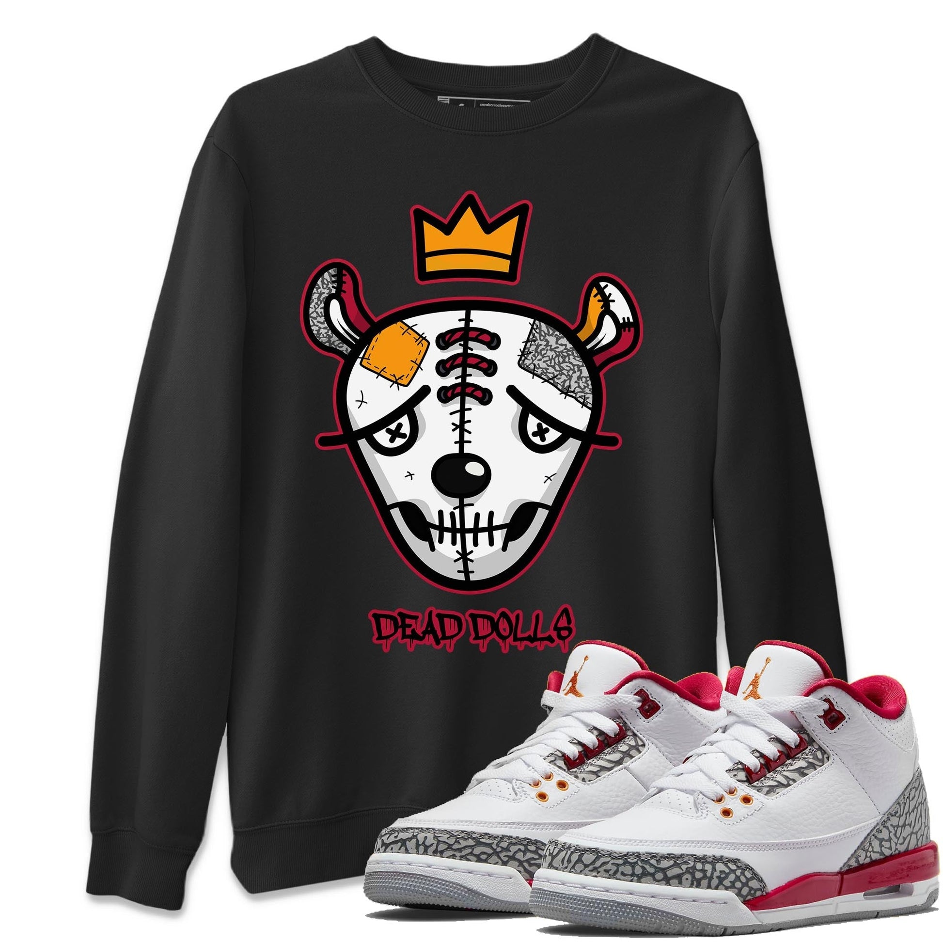 Jordan 3 Cardinal Sneaker Match Tees Dead Dolls Face Sneaker Tees Jordan 3 Cardinal Sneaker Release Tees Unisex Shirts
