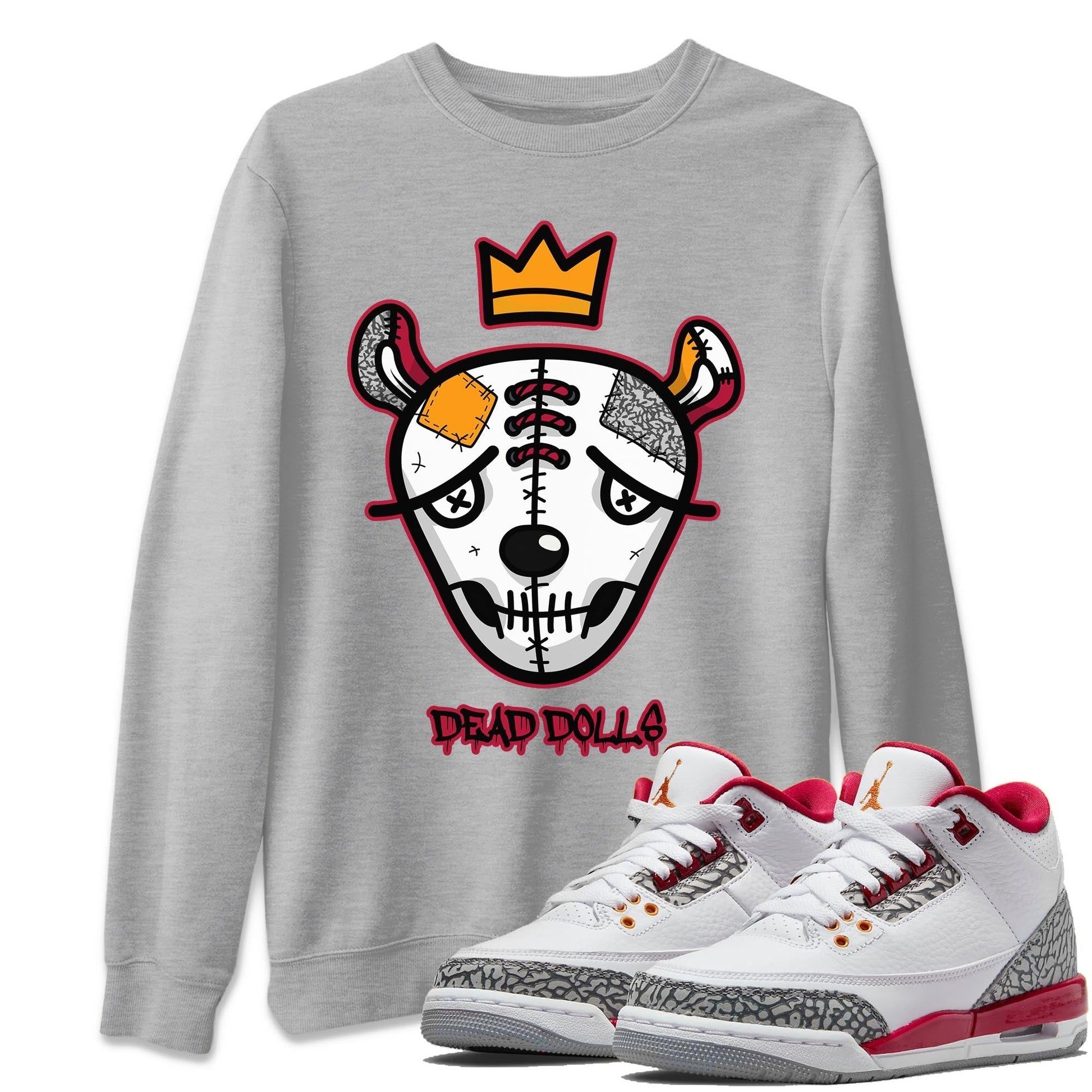 Jordan 3 Cardinal Sneaker Match Tees Dead Dolls Face Sneaker Tees Jordan 3 Cardinal Sneaker Release Tees Unisex Shirts