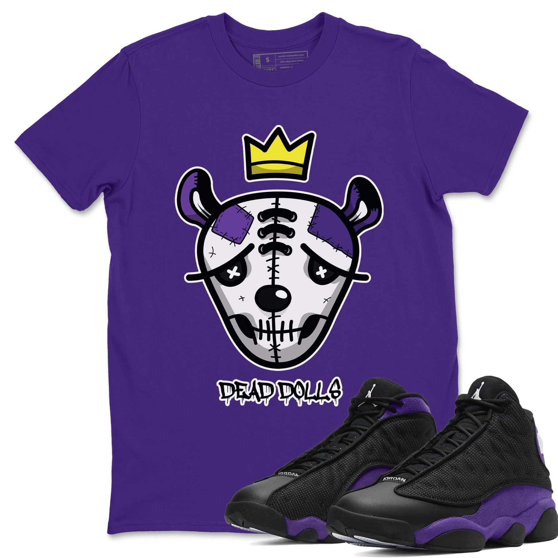 Jordan 13 Court Purple Sneaker Match Tees Dead Dolls Face Sneaker Tees Jordan 13 Court Purple Sneaker Release Tees Unisex Shirts
