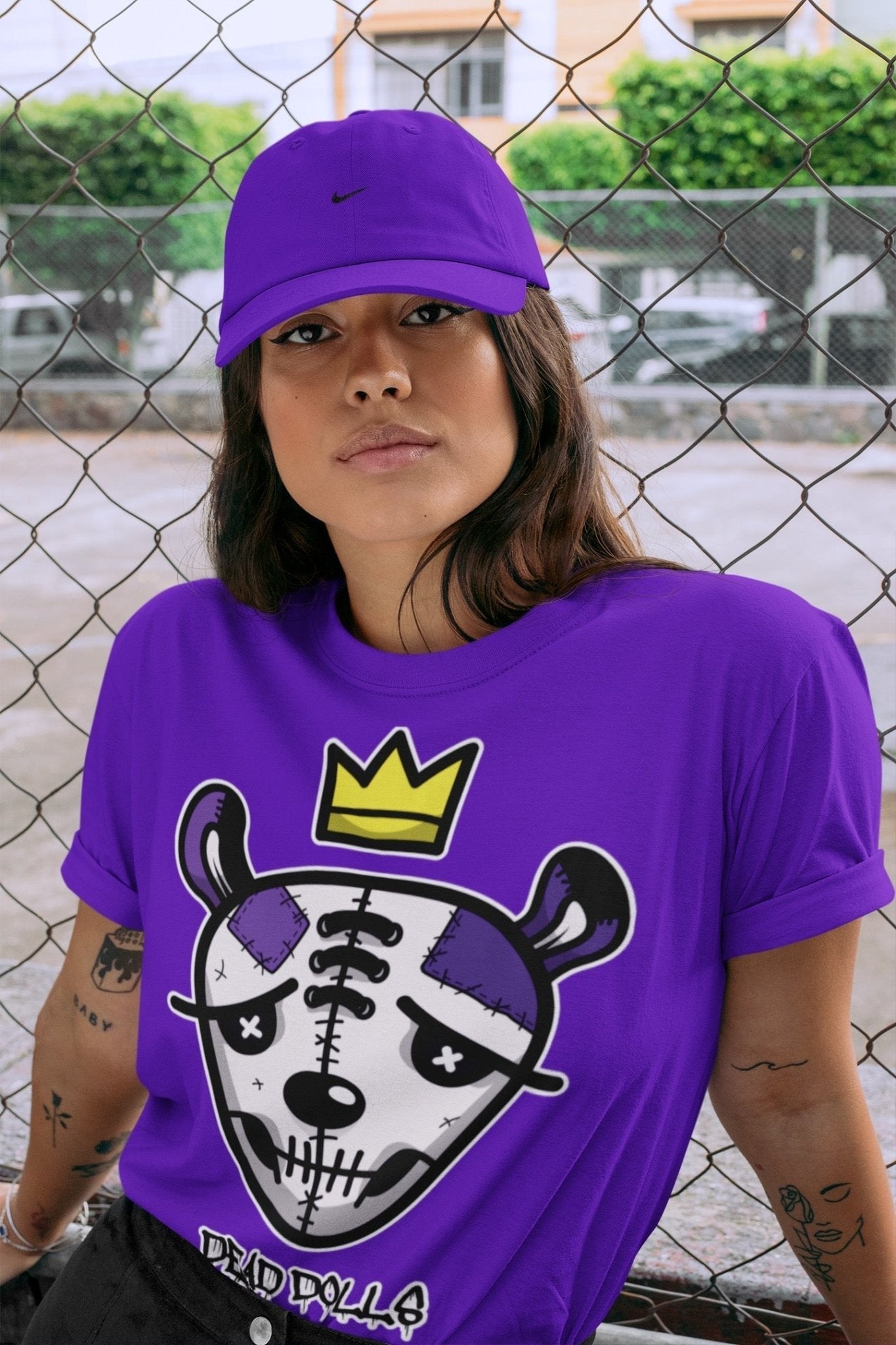 Jordan 13 Court Purple Sneaker Match Tees Dead Dolls Face Sneaker Tees Jordan 13 Court Purple Sneaker Release Tees Unisex Shirts