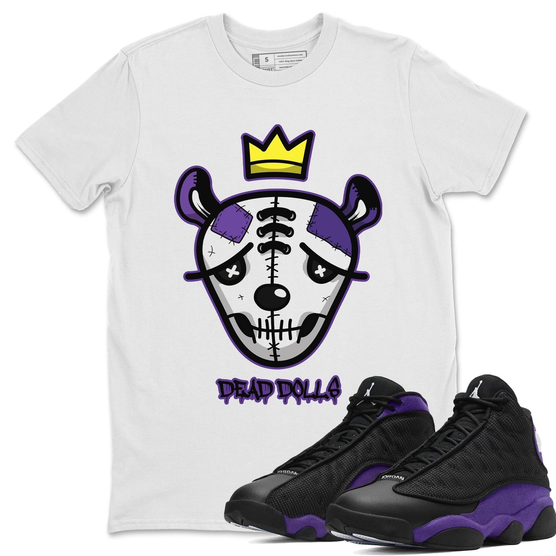 Jordan 13 Court Purple Sneaker Match Tees Dead Dolls Face Sneaker Tees Jordan 13 Court Purple Sneaker Release Tees Unisex Shirts