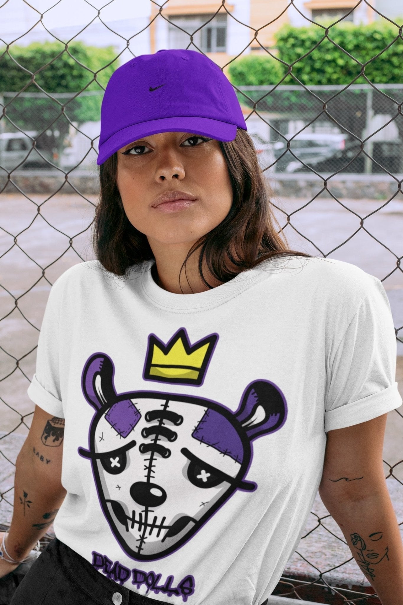 Jordan 13 Court Purple Sneaker Match Tees Dead Dolls Face Sneaker Tees Jordan 13 Court Purple Sneaker Release Tees Unisex Shirts