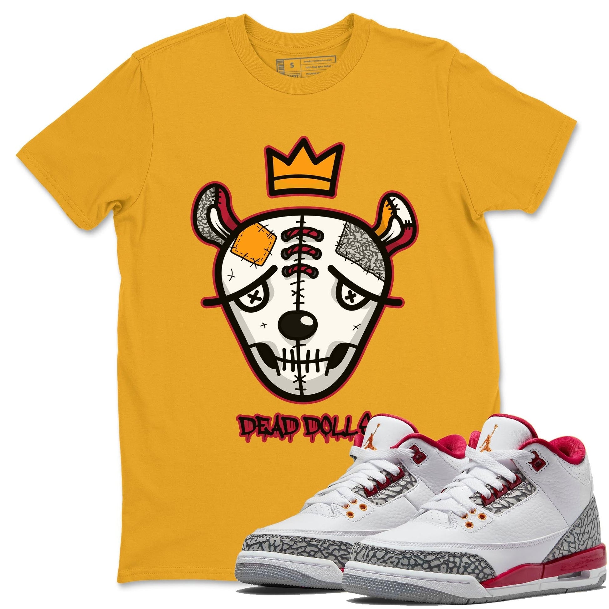 Jordan 3 Cardinal Sneaker Match Tees Dead Dolls Face Sneaker Tees Jordan 3 Cardinal Sneaker Release Tees Unisex Shirts