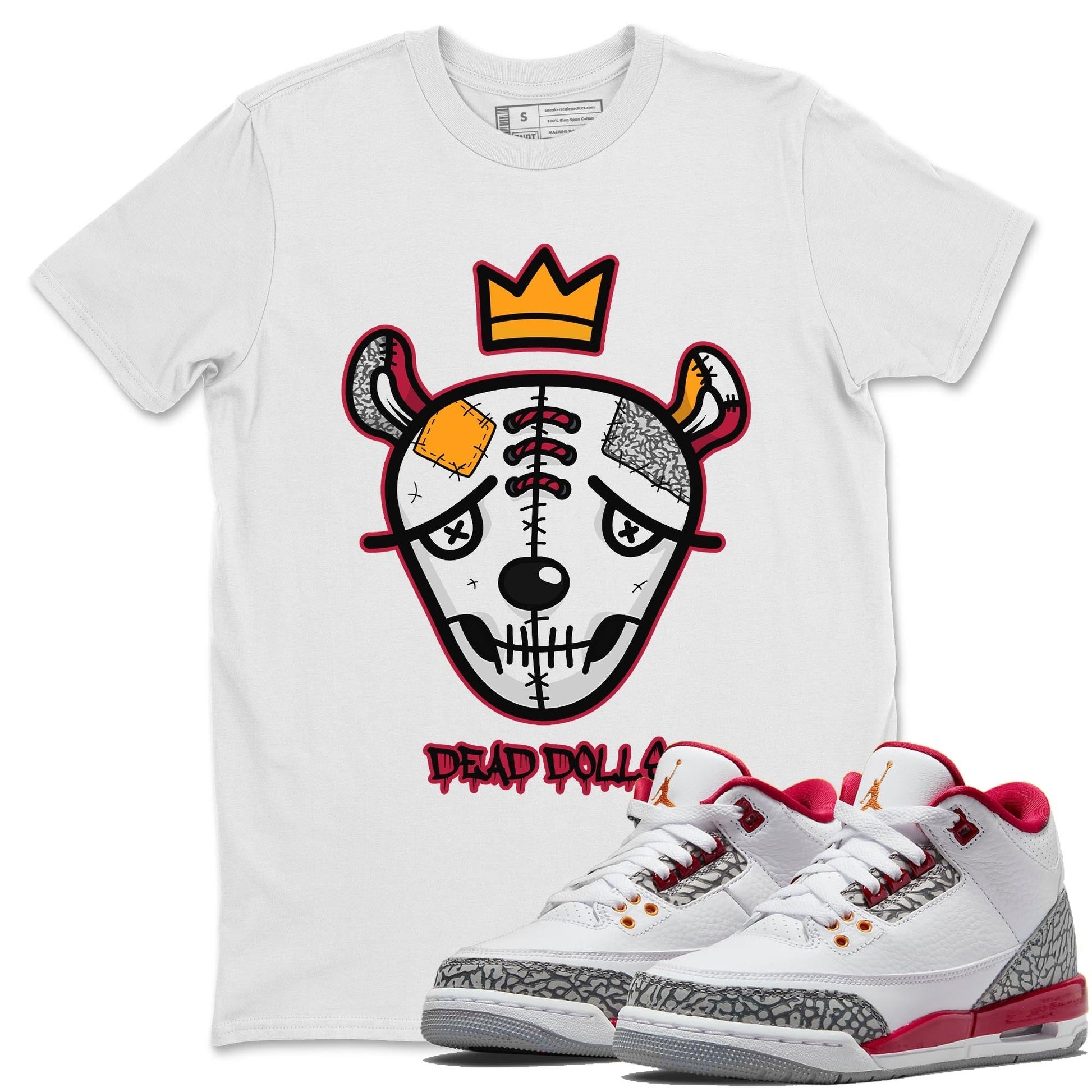 Jordan 3 Cardinal Sneaker Match Tees Dead Dolls Face Sneaker Tees Jordan 3 Cardinal Sneaker Release Tees Unisex Shirts