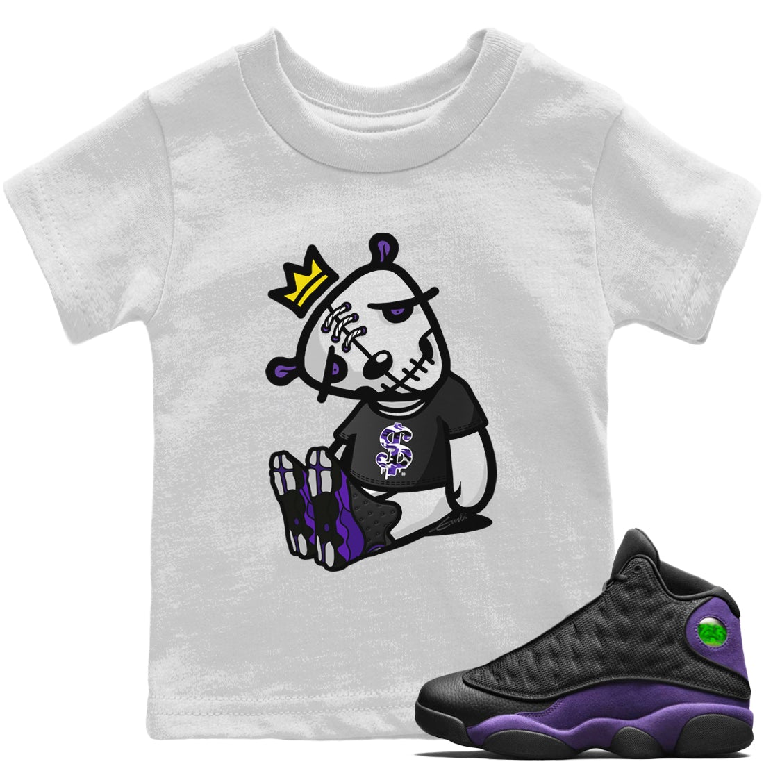 Jordan 13 Court Purple Sneaker Match Tees Dead Dolls Sneaker Tees Jordan 13 Court Purple Sneaker Release Tees Kids Shirts