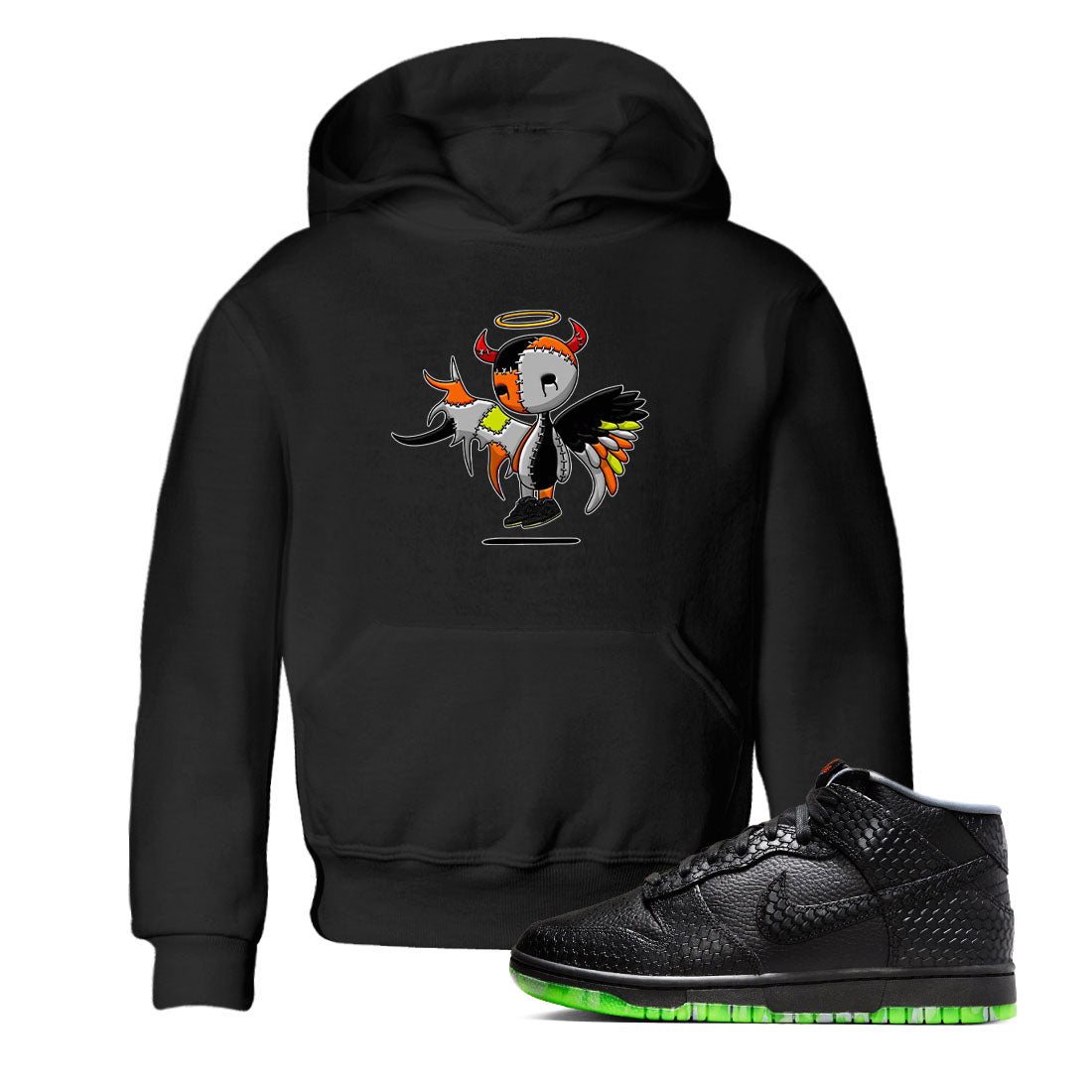 Nike Dunk Mid Premium shirt to match jordans Devil Angel sneaker tees Nike Dunk Mid Halloween SNRT Sneaker Tees Sneaker Matching Clothing Brand Baby Toddler Black 1 T-Shirt