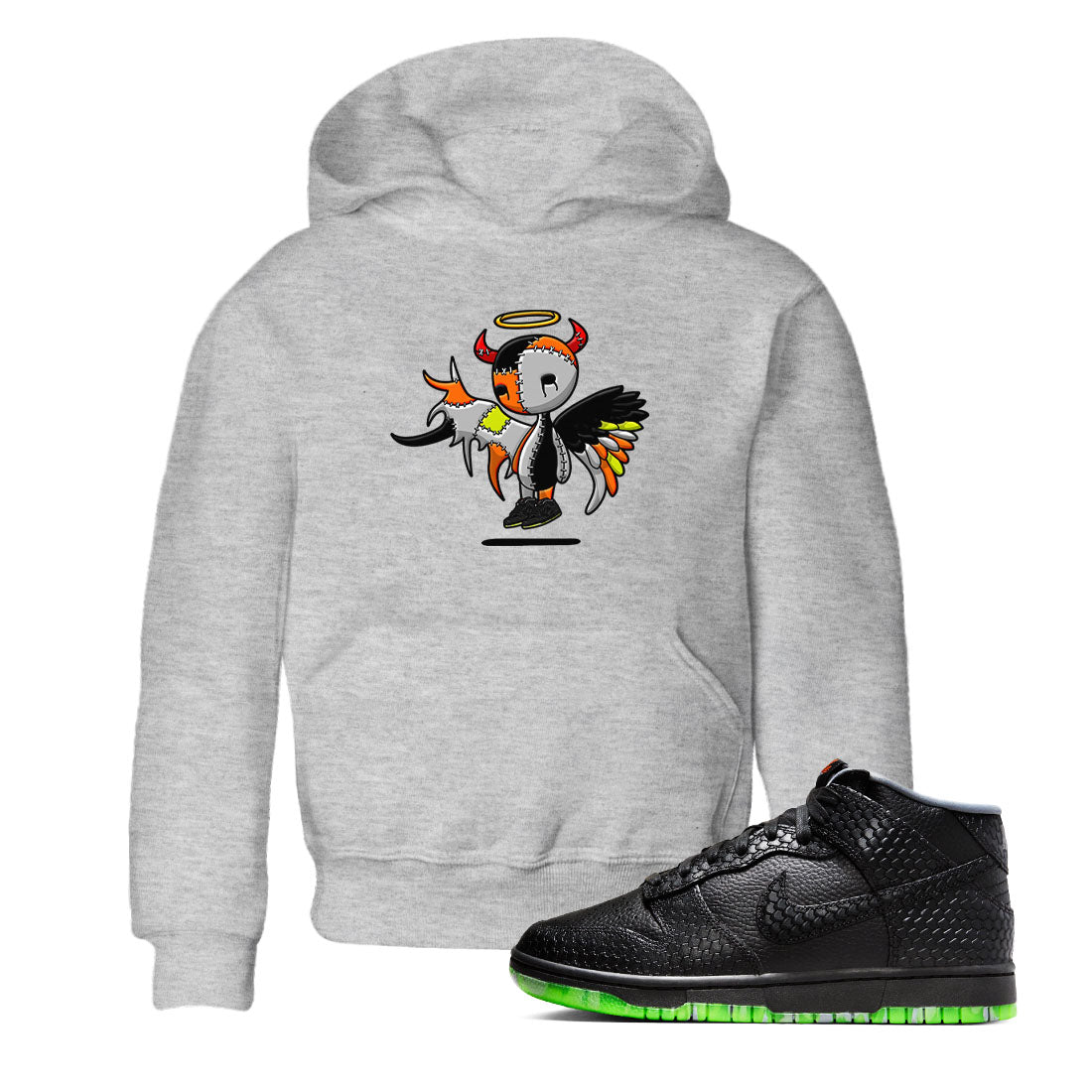 Nike Dunk Mid Premium shirt to match jordans Devil Angel sneaker tees Nike Dunk Mid Halloween SNRT Sneaker Tees Sneaker Matching Clothing Brand Baby Toddler Heather Grey 1 T-Shirt