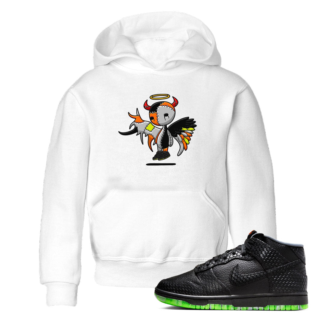 Nike Dunk Mid Premium shirt to match jordans Devil Angel sneaker tees Nike Dunk Mid Halloween SNRT Sneaker Tees Sneaker Matching Clothing Brand Baby Toddler White 1 T-Shirt