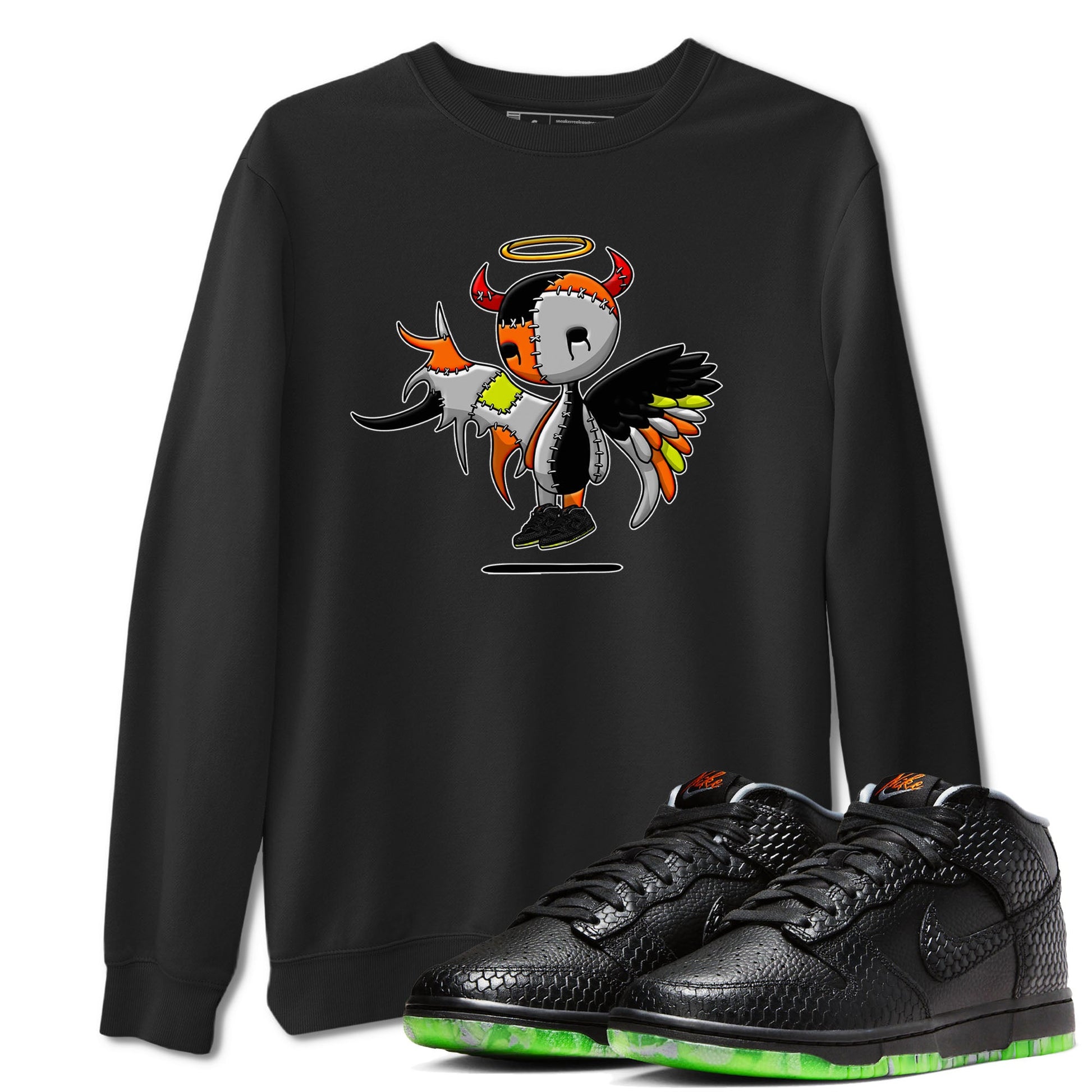 Nike Dunk Mid Premium shirt to match jordans Devil Angel sneaker tees Nike Dunk Mid Halloween SNRT Sneaker Tees Sneaker Matching Clothing Brand Unisex Sneaker Tee Black 1 T-Shirt