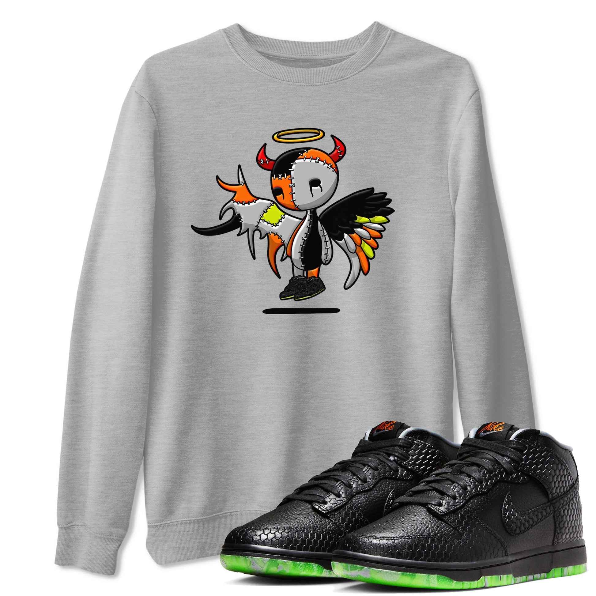 Nike Dunk Mid Premium shirt to match jordans Devil Angel sneaker tees Nike Dunk Mid Halloween SNRT Sneaker Tees Sneaker Matching Clothing Brand Unisex Sneaker Tee Heather Grey 1 T-Shirt