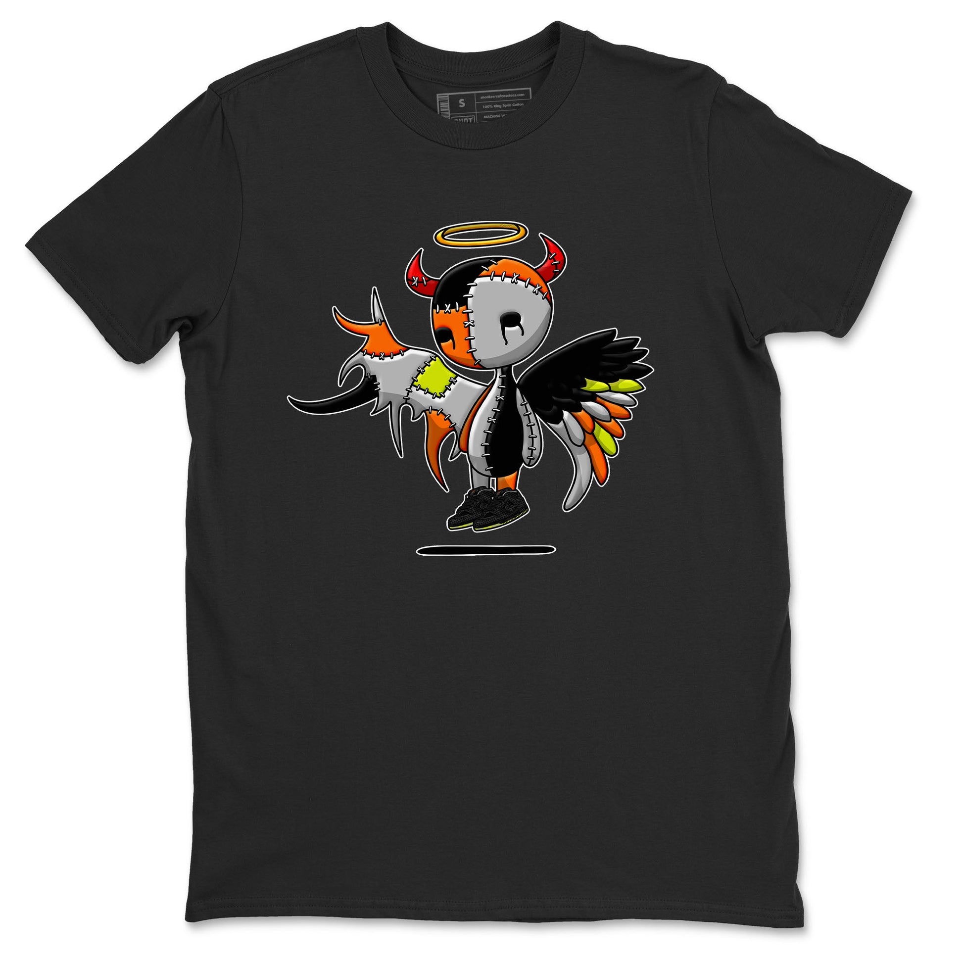 Nike Dunk Mid Premium shirt to match jordans Devil Angel sneaker tees Nike Dunk Mid Halloween SNRT Sneaker Tees Sneaker Matching Clothing Brand Unisex Sneaker Tee Black 2 T-Shirt