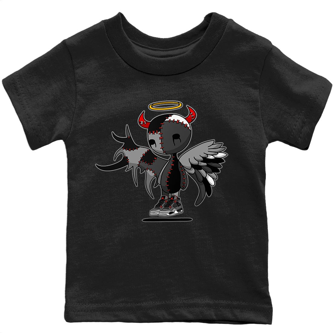 Jordan 4 Infrared Sneaker Match Tees Devil Angel Sneaker Tees Jordan 4 Infrared Sneaker Release Tees Kids Shirts