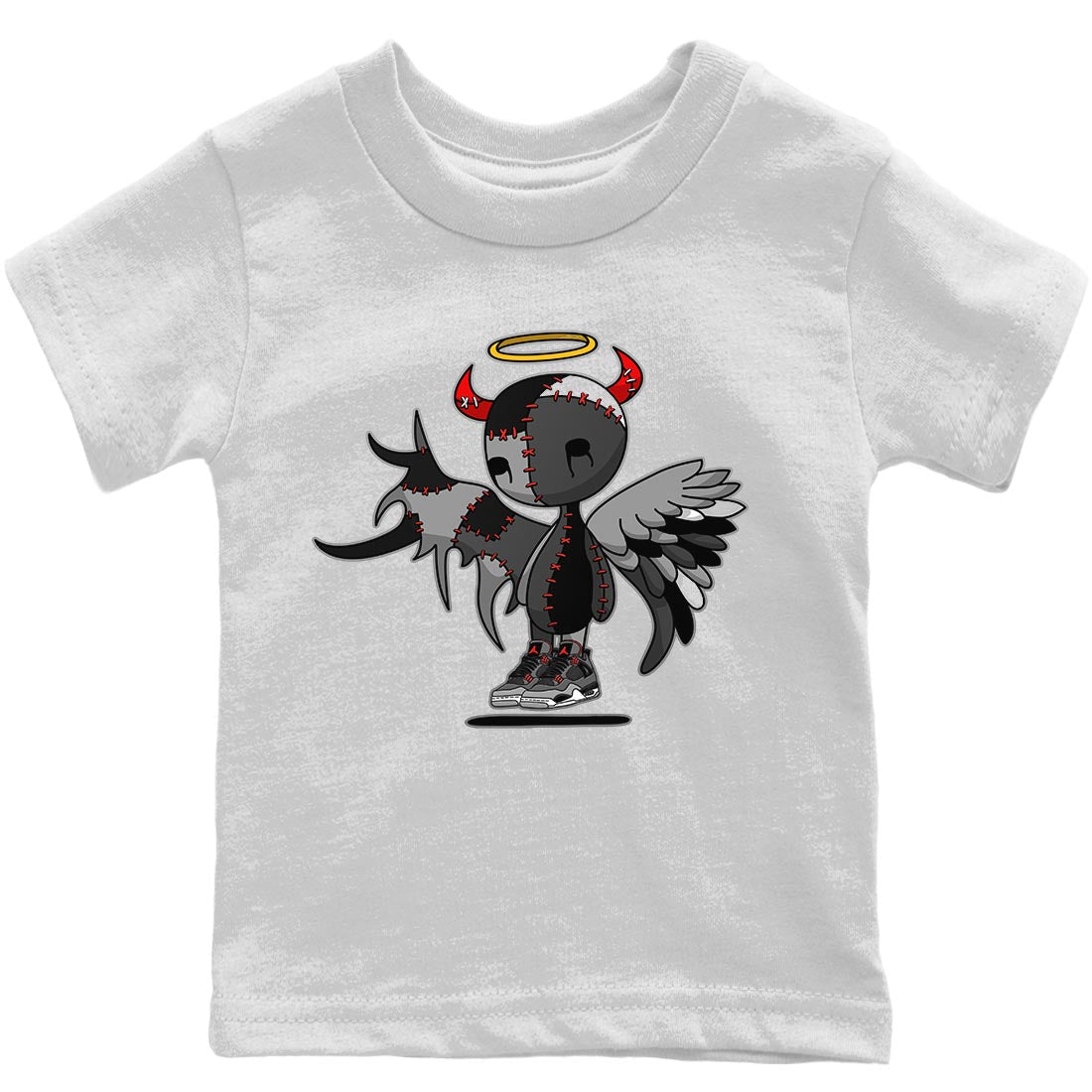 Jordan 4 Infrared Sneaker Match Tees Devil Angel Sneaker Tees Jordan 4 Infrared Sneaker Release Tees Kids Shirts