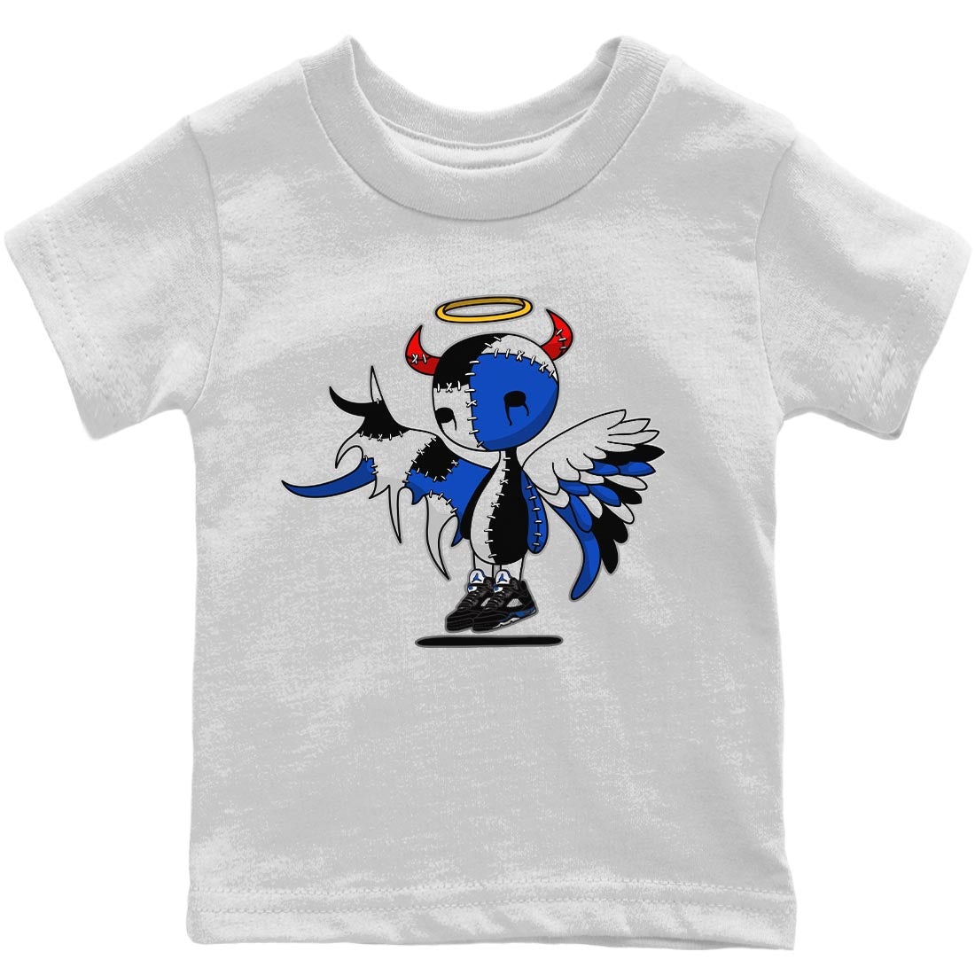 Jordan 5 Racer Blue Sneaker Match Tees Devil Angel Sneaker Tees Jordan 5 Racer Blue Sneaker Release Tees Kids Shirts