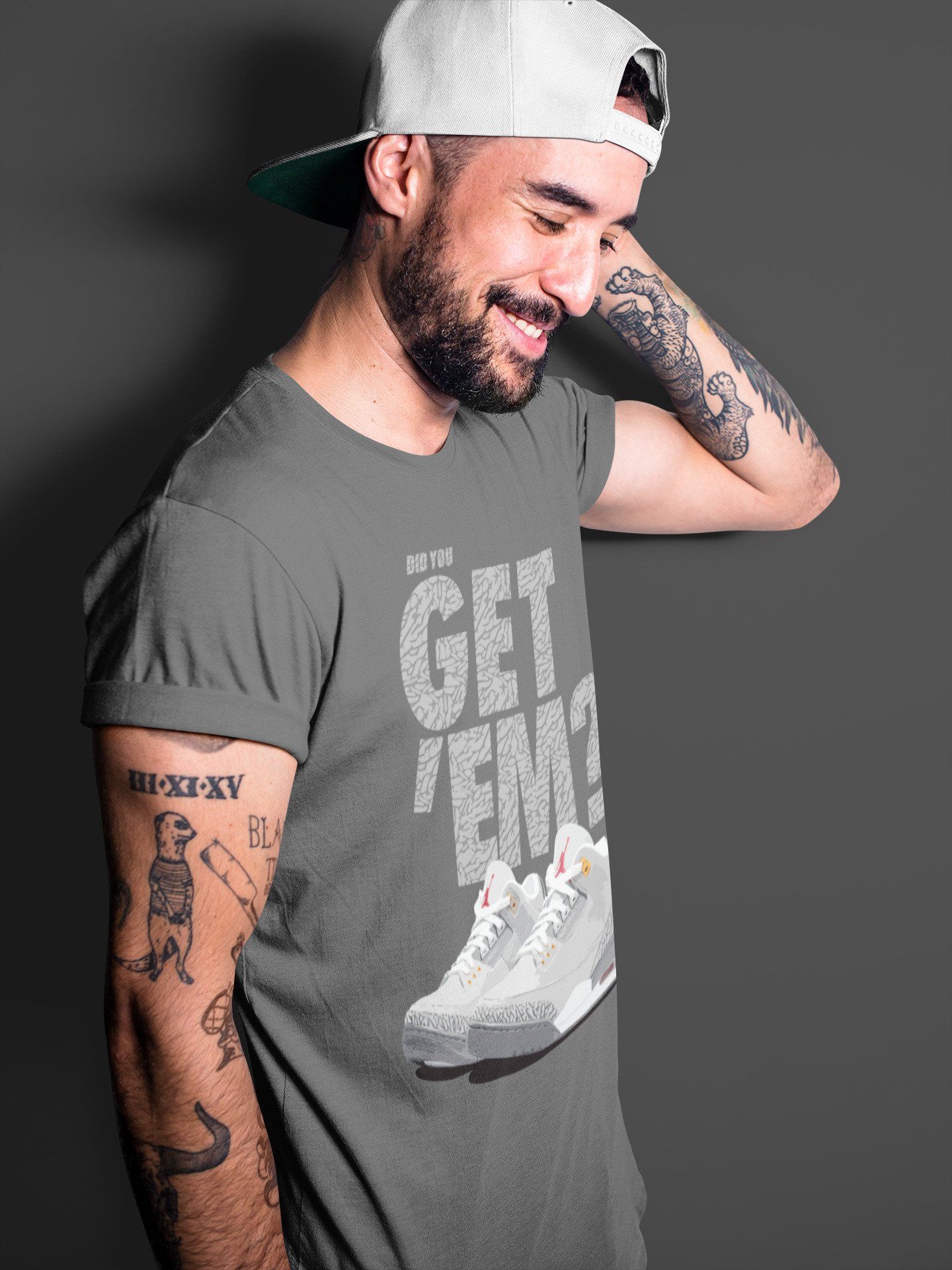 Jordan 3 Cool Grey Sneaker Match Tees Did You Get Em SNRT Sneaker Tees Jordan 3 Cool Grey SNRT Sneaker Release Tees Unisex Shirts