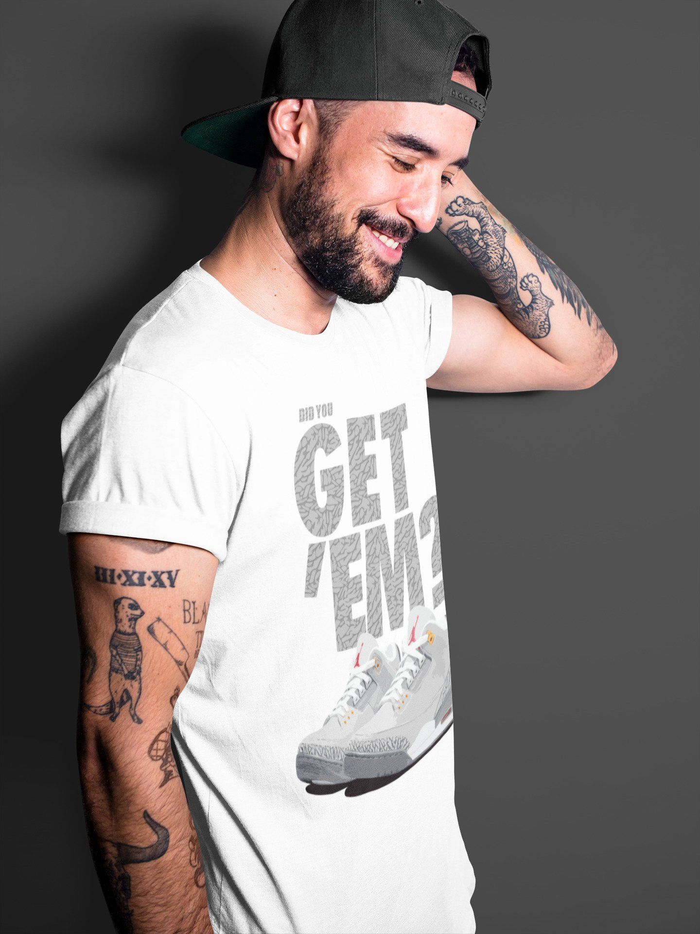 Jordan 3 Cool Grey Sneaker Match Tees Did You Get Em SNRT Sneaker Tees Jordan 3 Cool Grey SNRT Sneaker Release Tees Unisex Shirts