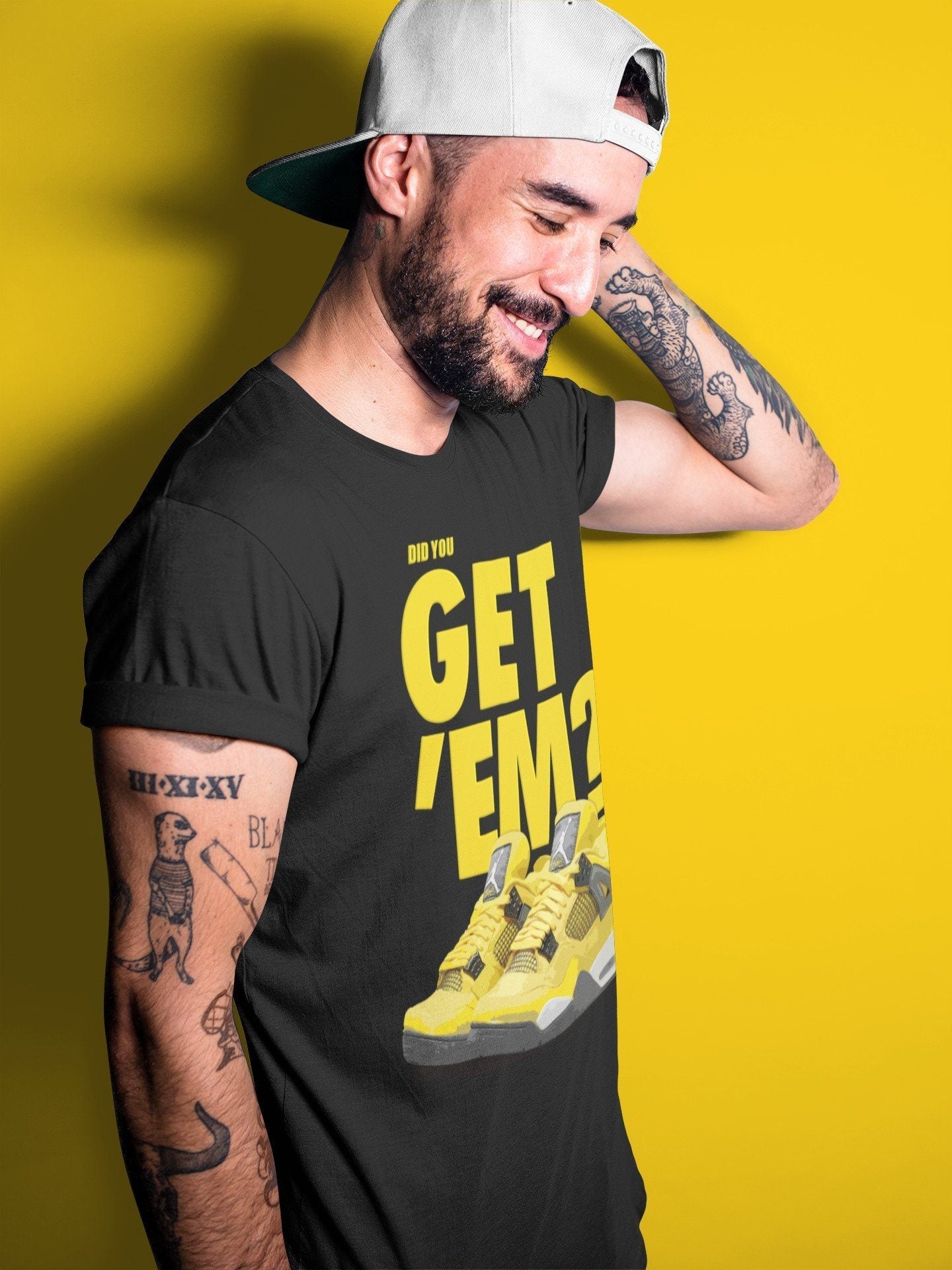 Jordan 4 Lightning Sneaker Match Tees Did You Get Em SNRT Sneaker Tees Jordan 4 Lightning SNRT Sneaker Release Tees Unisex Shirts