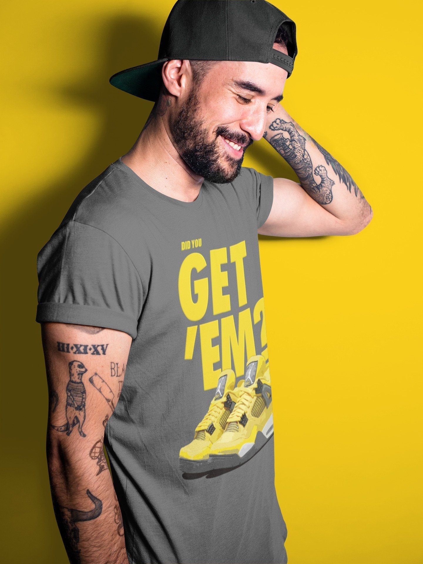 Jordan 4 Lightning Sneaker Match Tees Did You Get Em SNRT Sneaker Tees Jordan 4 Lightning SNRT Sneaker Release Tees Unisex Shirts