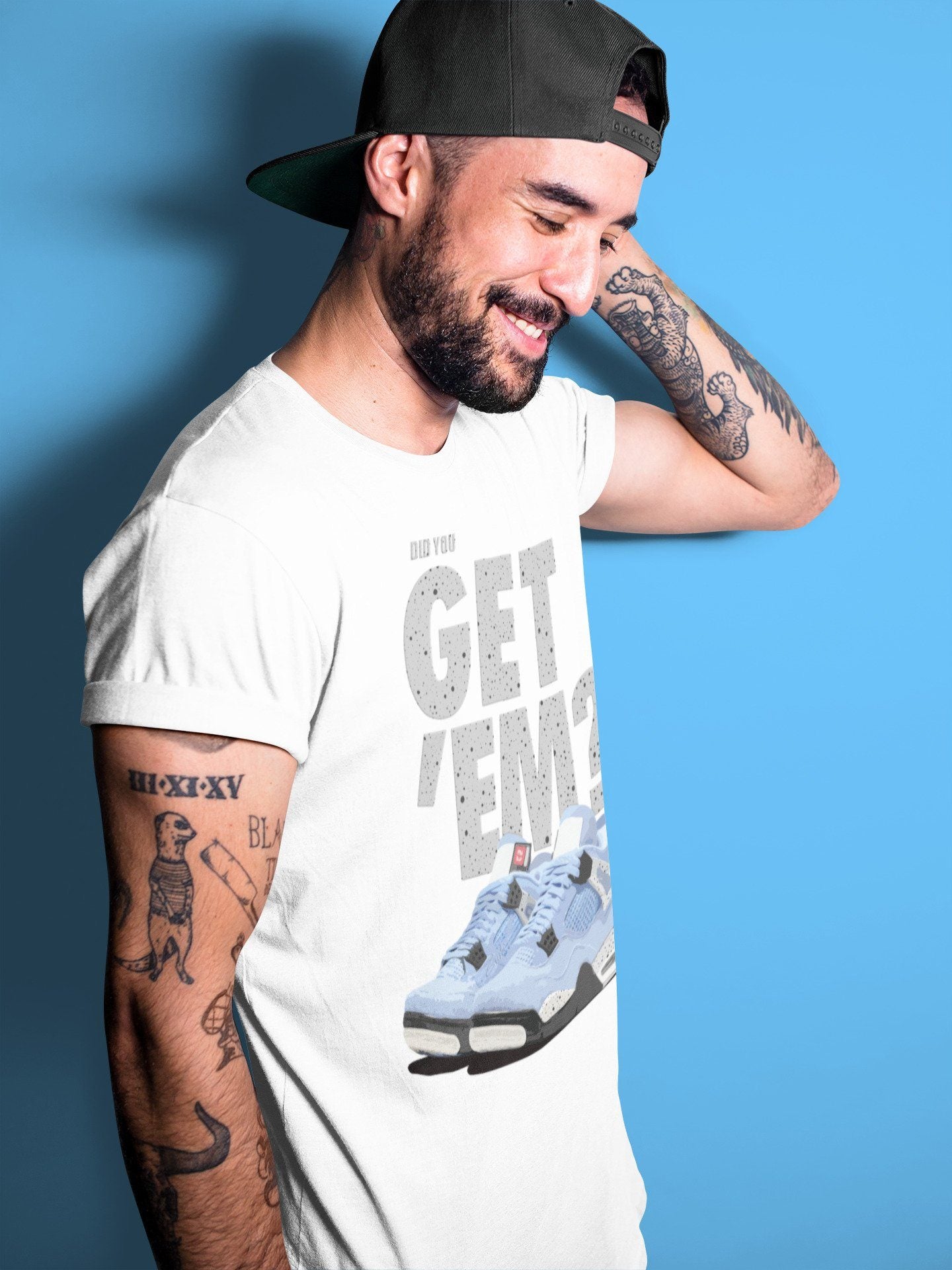 Jordan 4 University Blue Sneaker Match Tees Did You Get Em SNRT Sneaker Tees Jordan 4 University Blue SNRT Sneaker Release Tees Unisex Shirts