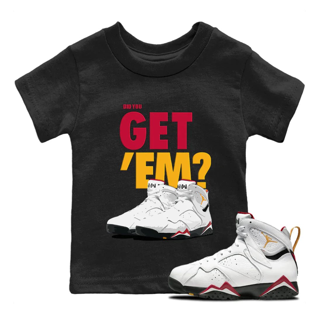 Jordan 7 Cardinal Sneaker Match Tees Did You Get 'Em SNRT Sneaker Tees Jordan 7 Cardinal SNRT Sneaker Release Tees Kids Shirts