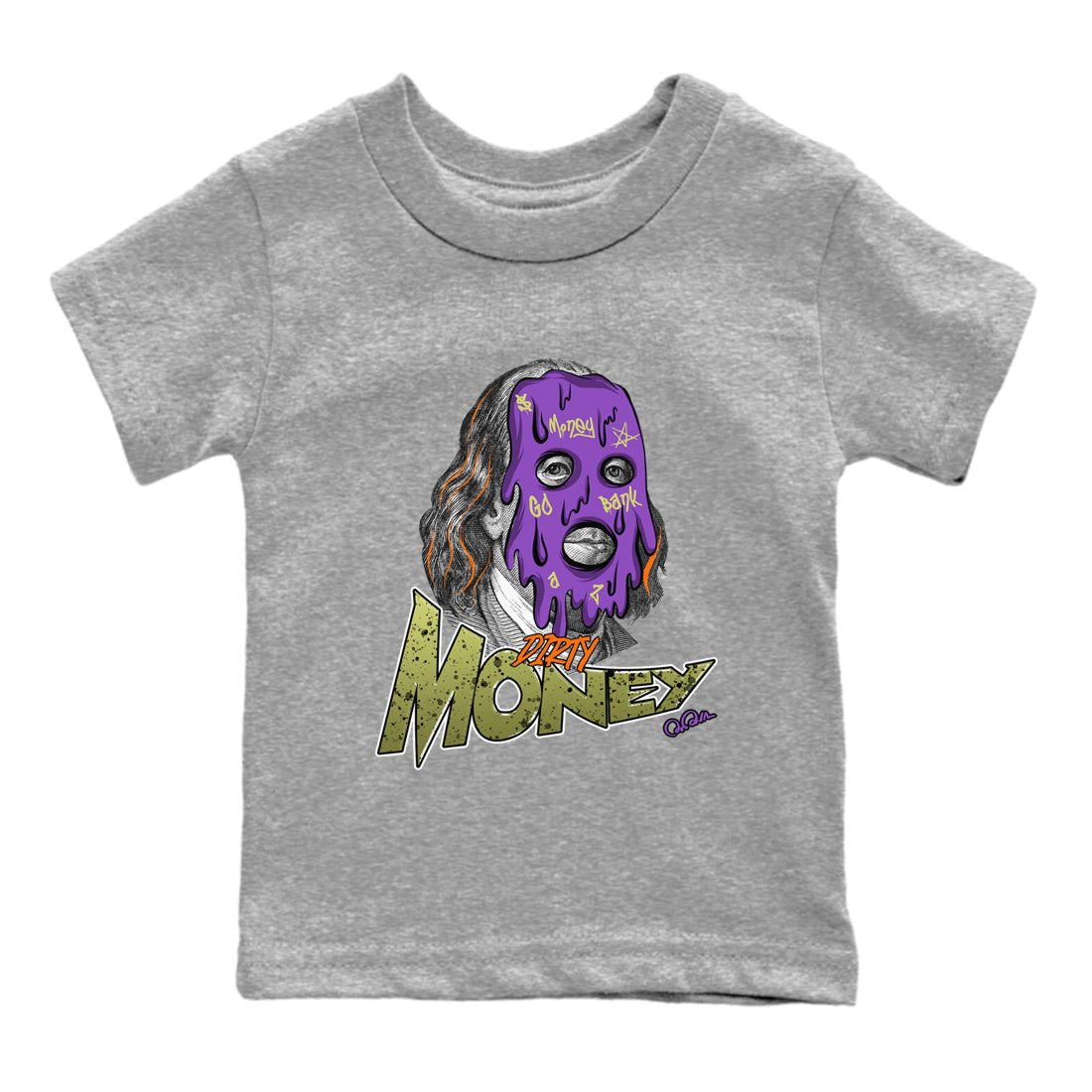 Air Jordan 4 Canyon Purple shirt to match jordans Dirty Money sneaker tees AJ4 Canyon Purple SNRT Sneaker Release Tees Baby Toddler Heather Grey 2 T-Shirt, Halloween tshirt