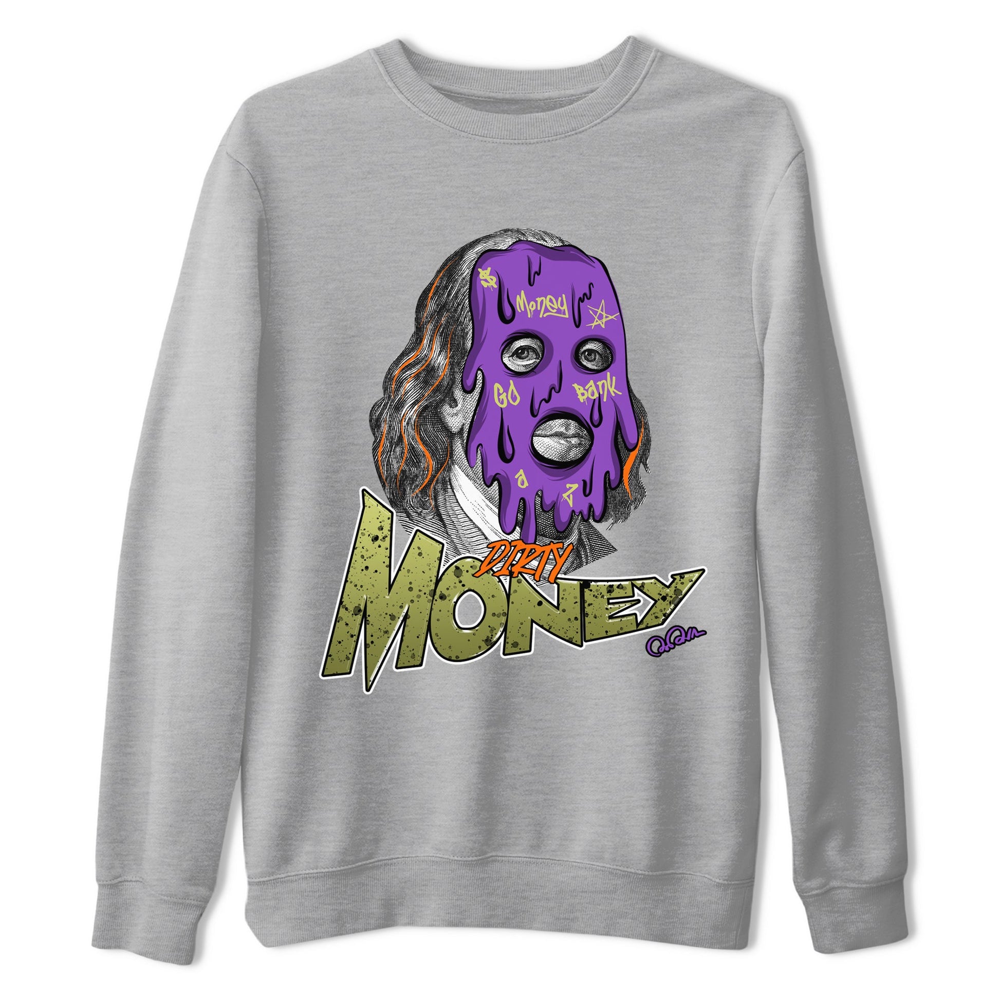 Air Jordan 4 Canyon Purple shirt to match jordans Dirty Money sneaker tees AJ4 Canyon Purple SNRT Sneaker Release Tees Unisex Heather Grey 2 T-Shirt, Halloween tshirt