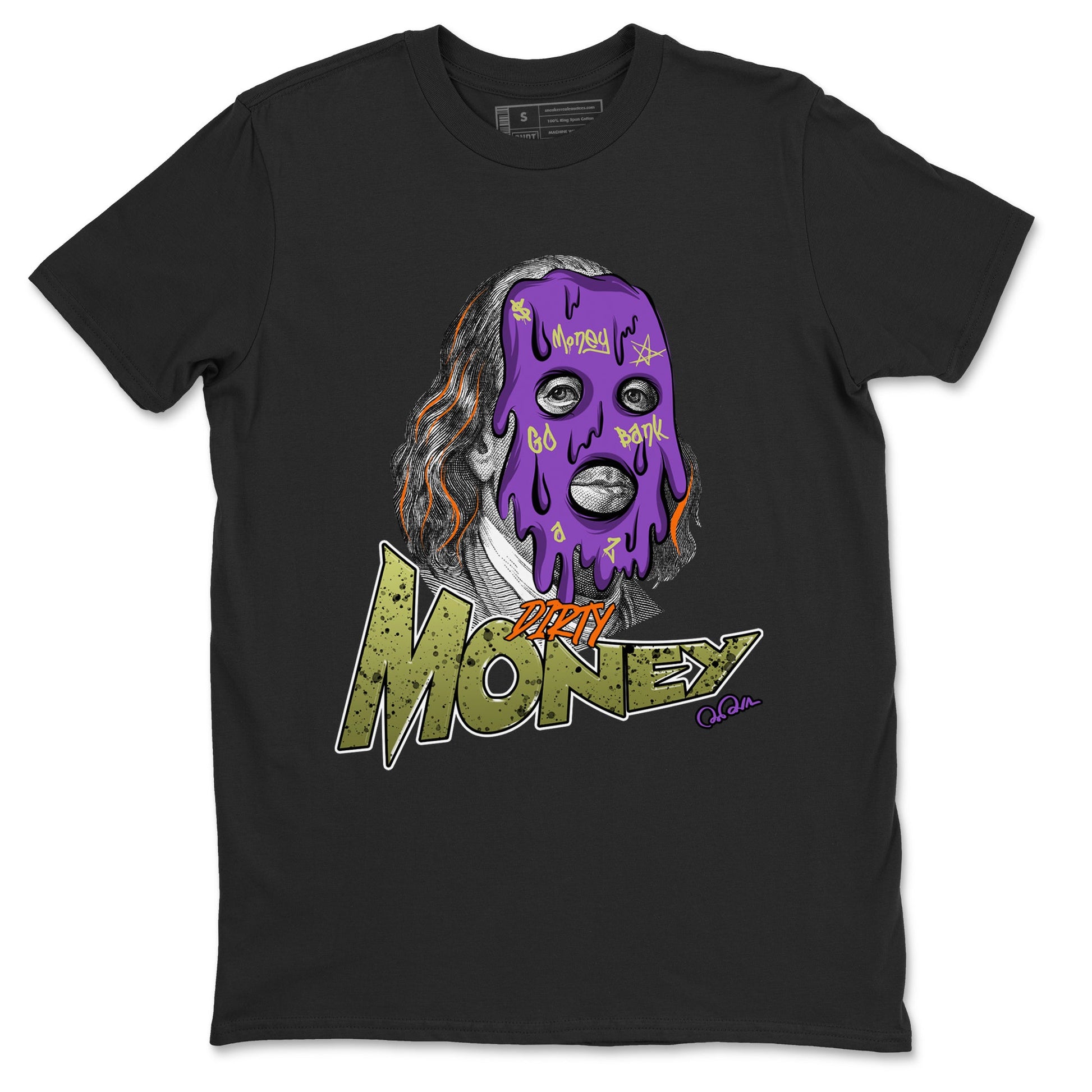 Air Jordan 4 Canyon Purple shirt to match jordans Dirty Money sneaker tees AJ4 Canyon Purple SNRT Sneaker Release Tees Unisex Black 2 T-Shirt, Halloween tshirt