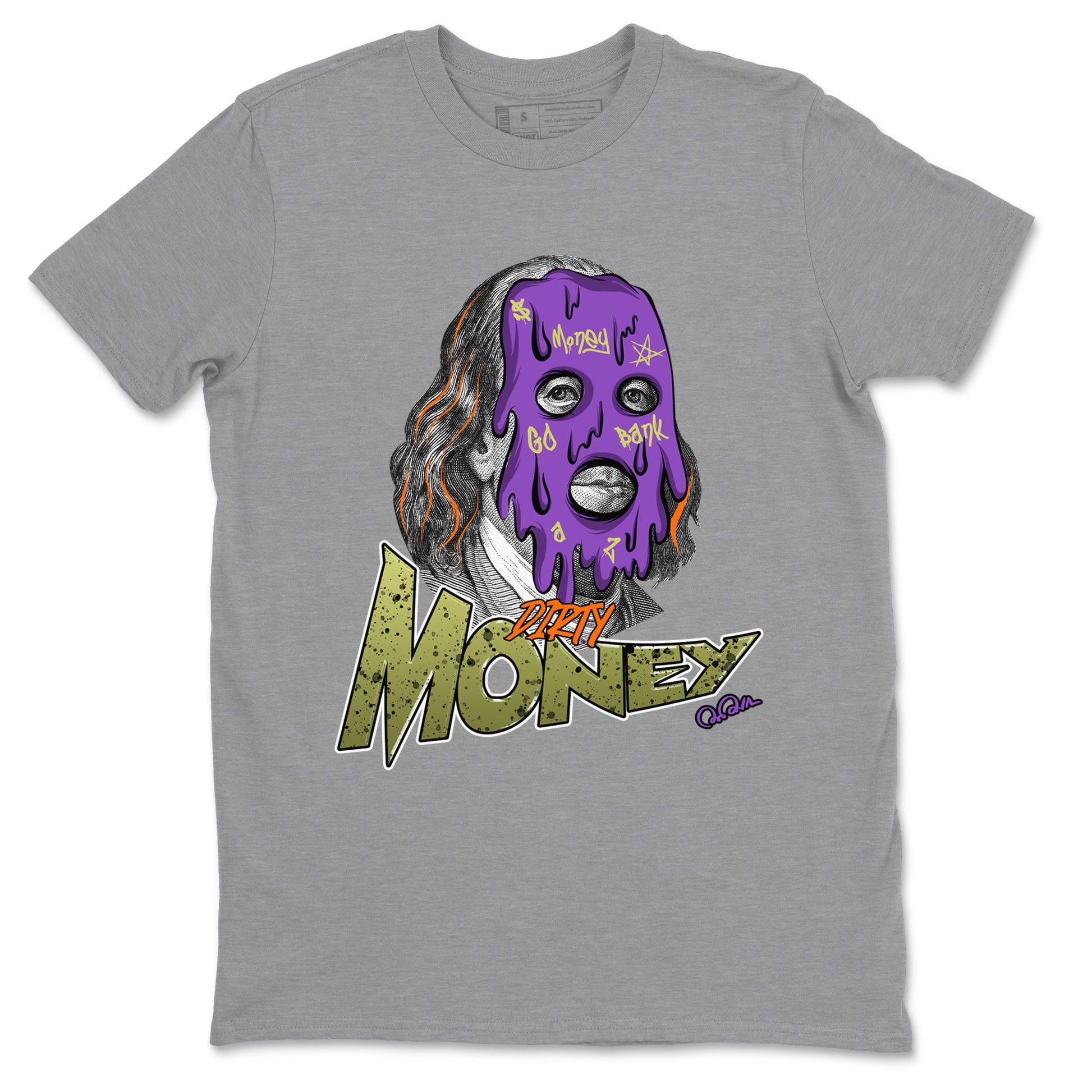 Air Jordan 4 Canyon Purple shirt to match jordans Dirty Money sneaker tees AJ4 Canyon Purple SNRT Sneaker Release Tees Unisex Heather Grey 2 T-Shirt, Halloween tshirt