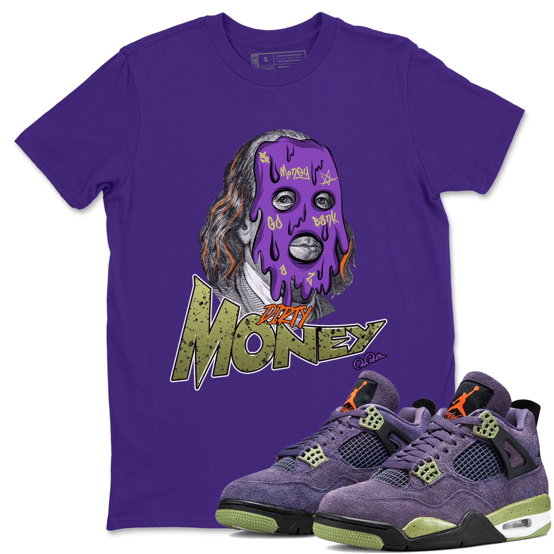 Air Jordan 4 Canyon Purple shirt to match jordans Dirty Money sneaker tees AJ4 Canyon Purple SNRT Sneaker Release Tees Unisex Purple 1 T-Shirt, Halloween tshirt