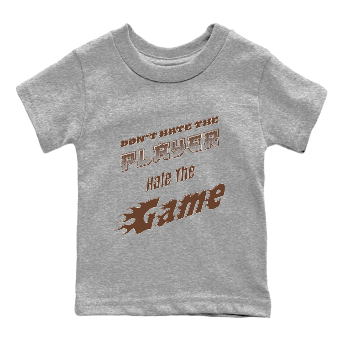 Dunk Cacao Wow shirt to match jordans Don't Hate The Player sneaker tees Dunk Cacao Wow SNRT Sneaker Release Tees Baby Toddler Heather Grey 2 T-Shirt