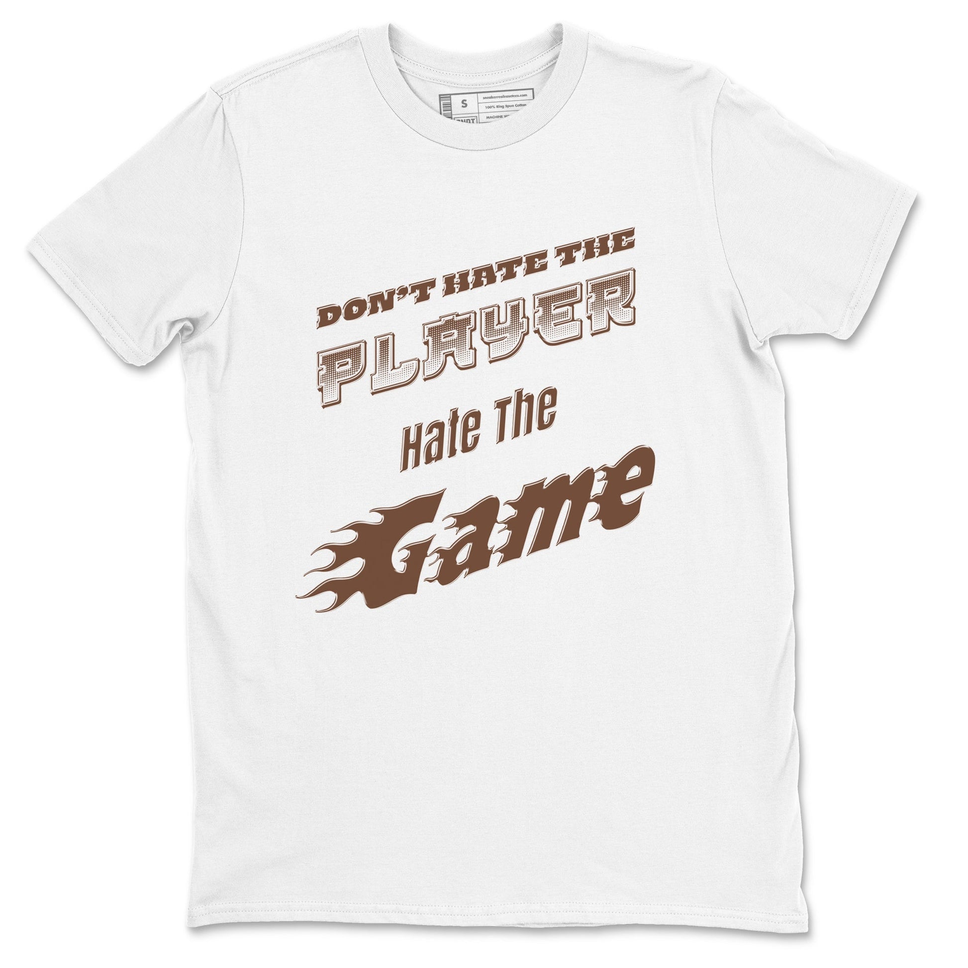 Dunk Cacao Wow shirt to match jordans Don't Hate The Player sneaker tees Dunk Cacao Wow SNRT Sneaker Release Tees Unisex White 2 T-Shirt