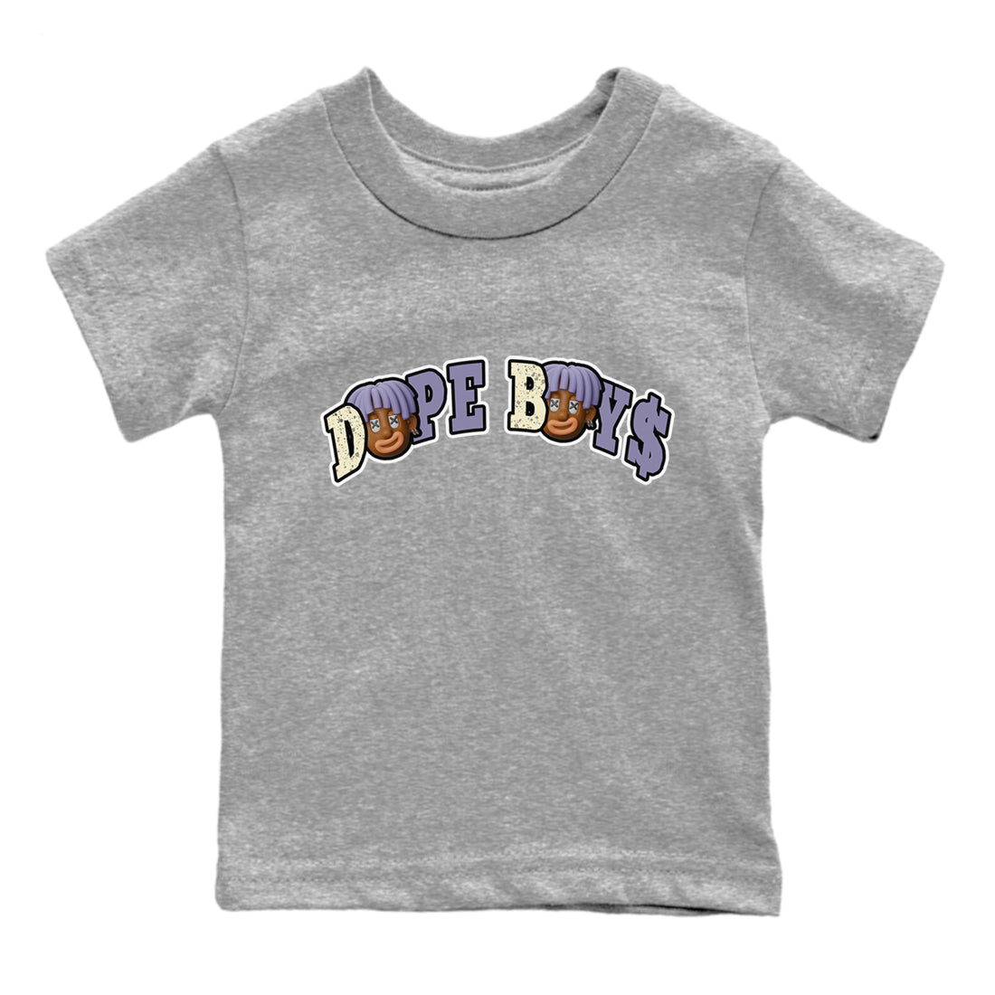 Air Jordan 5 Indigo Haze Sneaker Match Tees Dope Boys Sneaker Tees AJ5 Indigo Haze Sneaker Release Tees Kids Shirts Heather Grey 2