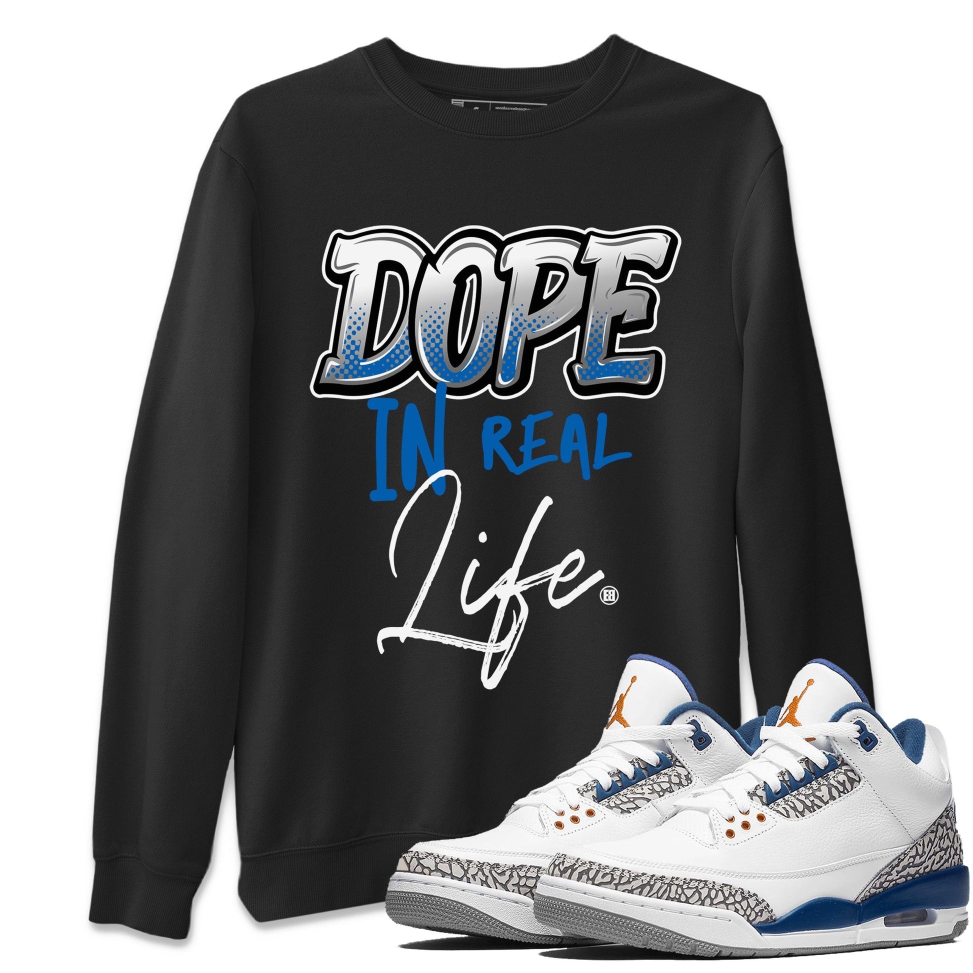 Air Jordan 3 Wizards Sneaker Match Tees Dope In Real Life Sneaker Tees Air Jordan 3 Retro Wizards Sneaker Release Tees Unisex Shirts Black 1