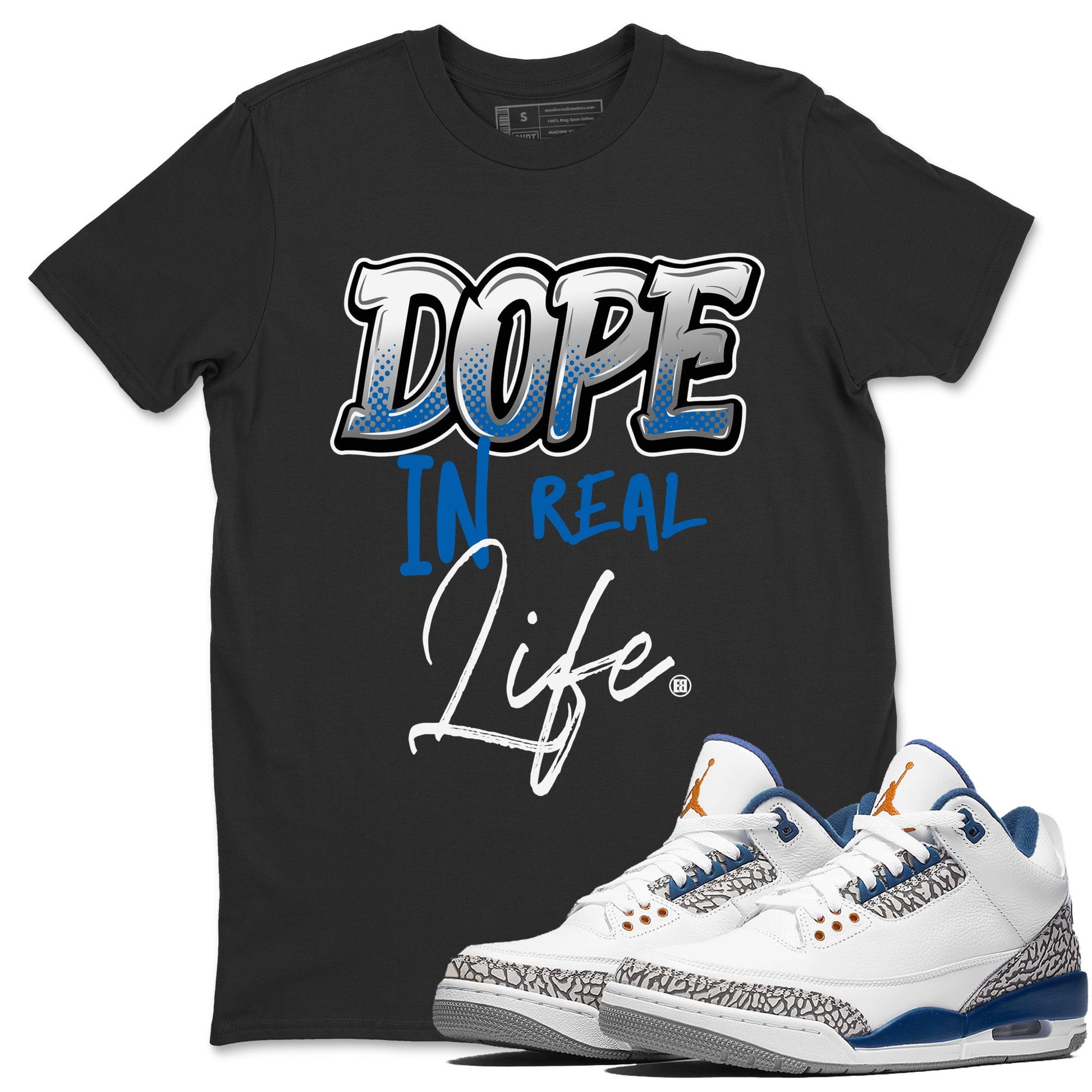 Air Jordan 3 Wizards Sneaker Match Tees Dope In Real Life Sneaker Tees Air Jordan 3 Retro Wizards Sneaker Release Tees Unisex Shirts Black 1