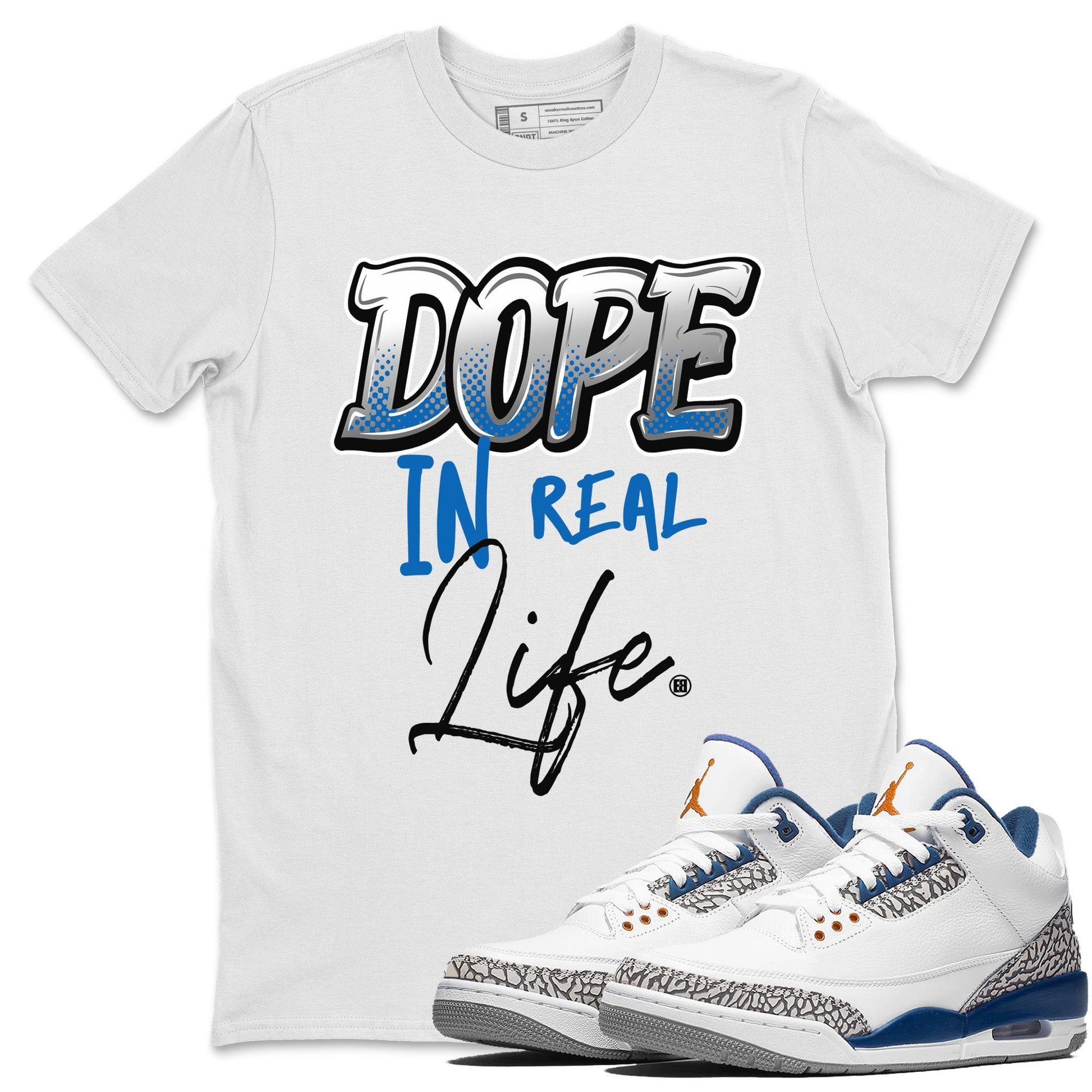 Air Jordan 3 Wizards Sneaker Match Tees Dope In Real Life Sneaker Tees Air Jordan 3 Retro Wizards Sneaker Release Tees Unisex Shirts White 1
