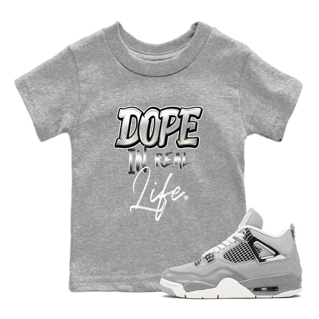 AJ4 Frozen Moments shirt to match jordans Dope In Real Life sneaker tees Crew Neck AJ4 Frozen Moments SNRT Sneaker Release Tees Baby Toddler Heather Grey 1 T-Shirt
