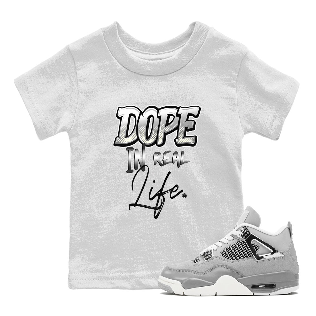 AJ4 Frozen Moments shirt to match jordans Dope In Real Life sneaker tees Crew Neck AJ4 Frozen Moments SNRT Sneaker Release Tees Baby Toddler White 1 T-Shirt