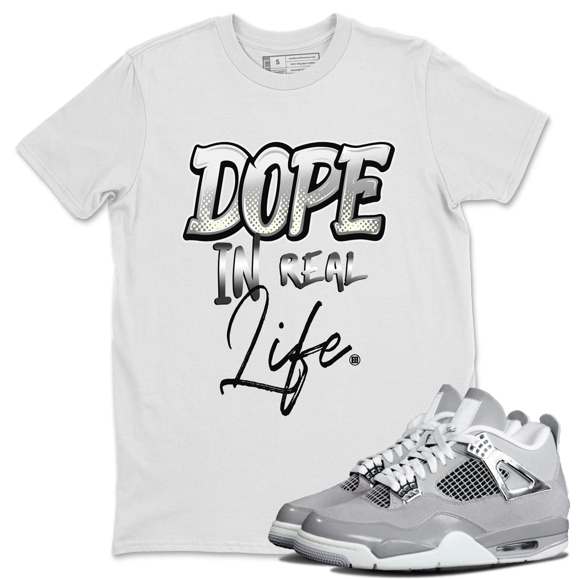 AJ4 Frozen Moments shirt to match jordans Dope In Real Life sneaker tees Crew Neck AJ4 Frozen Moments SNRT Sneaker Release Tees Unisex Casual Shirts White 1 T-Shirt
