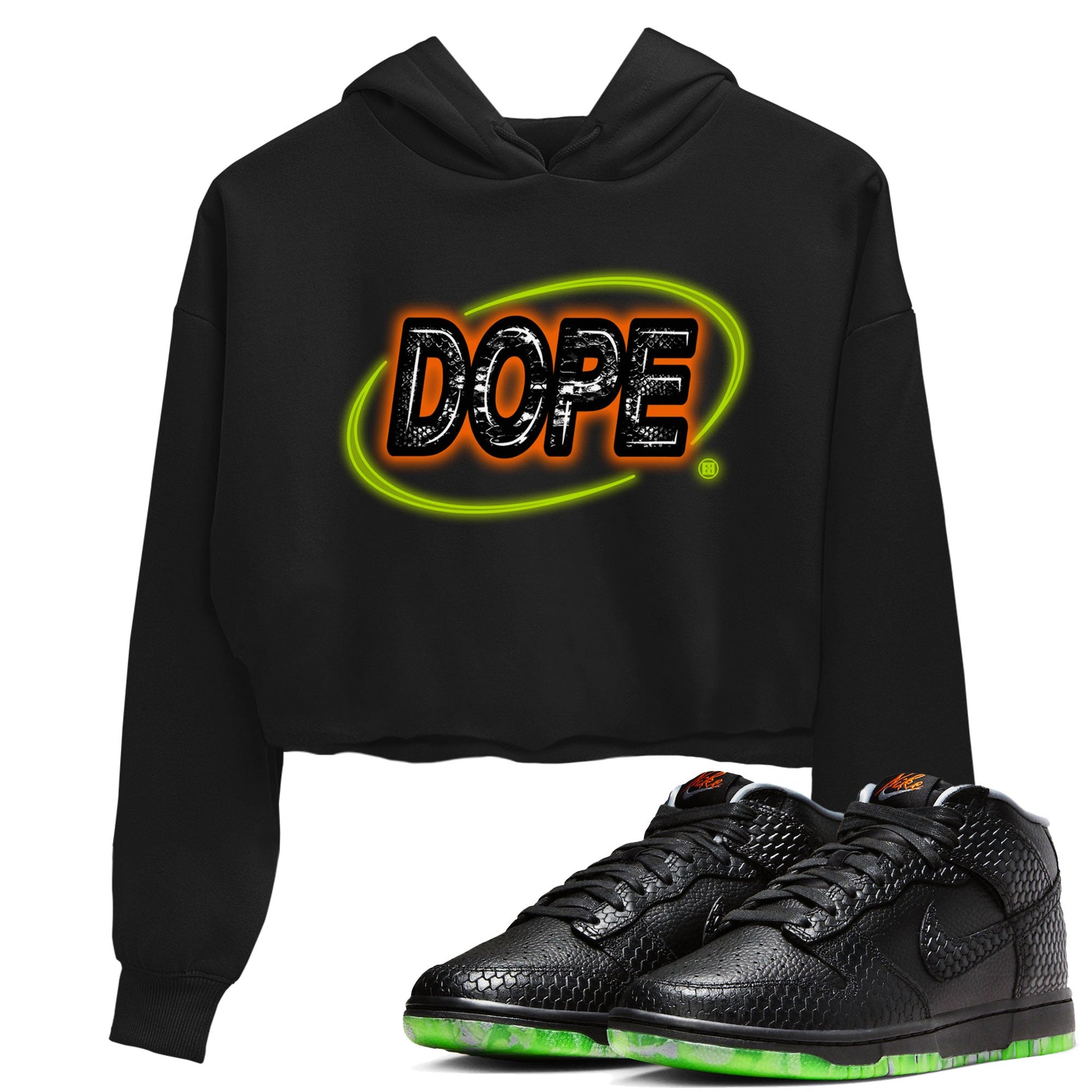 Nike Dunk Mid Halloween shirt to match jordans Dope Neon Sign sneaker tees Dunk Mid Halloween SNRT Sneaker Tees Black 1 Crop T-Shirt