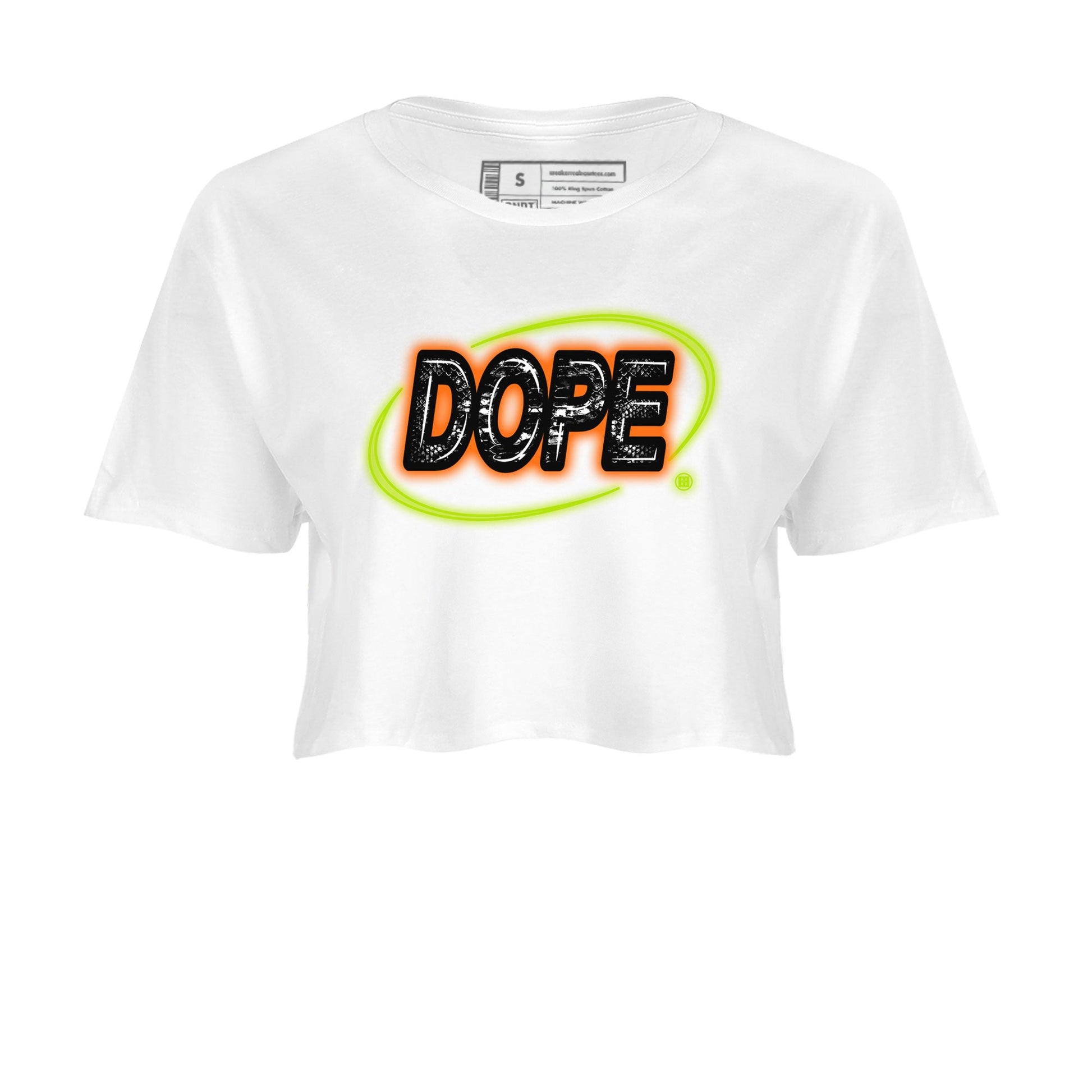 Nike Dunk Mid Halloween shirt to match jordans Dope Neon Sign sneaker tees Dunk Mid Halloween SNRT Sneaker Tees White 2 Crop T-Shirt